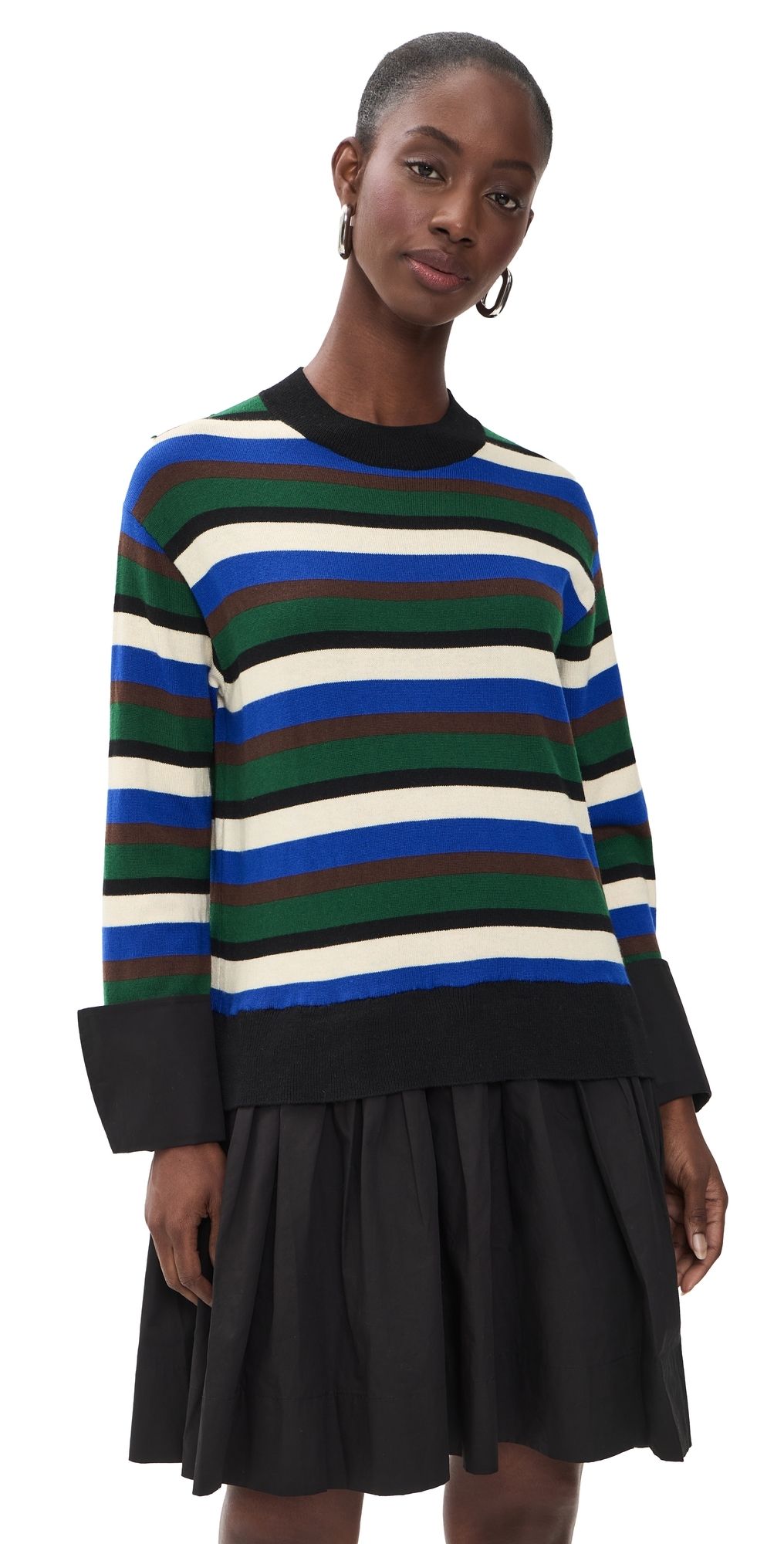 SIMONMILLER Pip Poplin Combo Dress Rugby Stripe S