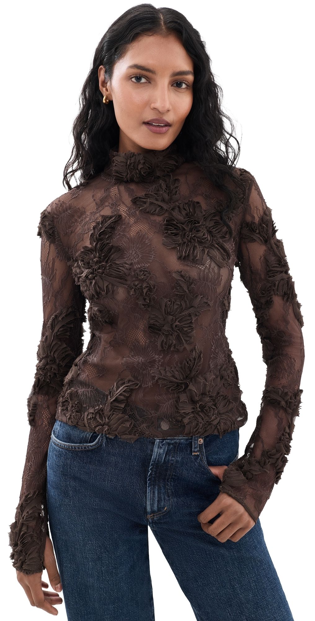 AKNVAS Freja Lace Top Brown 6