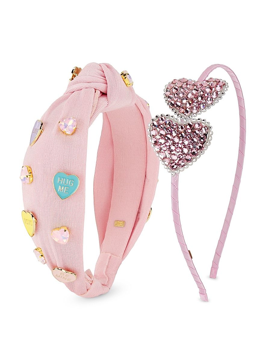 2-Pack Heart Headband Set - Pink