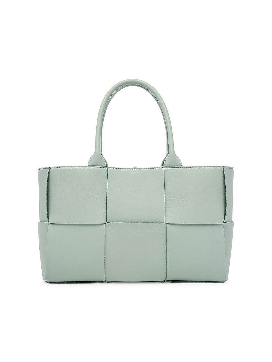 Women's Small Arco Leather Tote - Sauge Gold