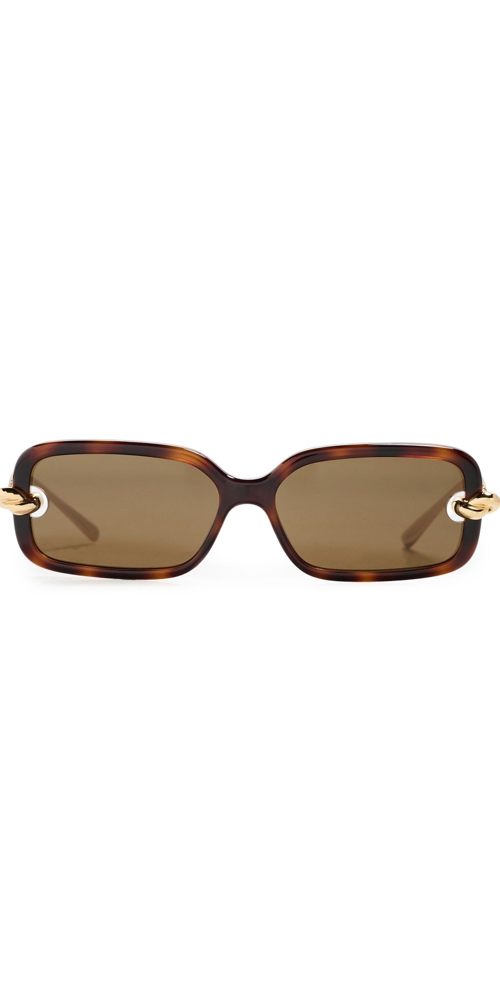 Bottega Veneta Knot Sunglasses Havana-Gold-Brown One Size