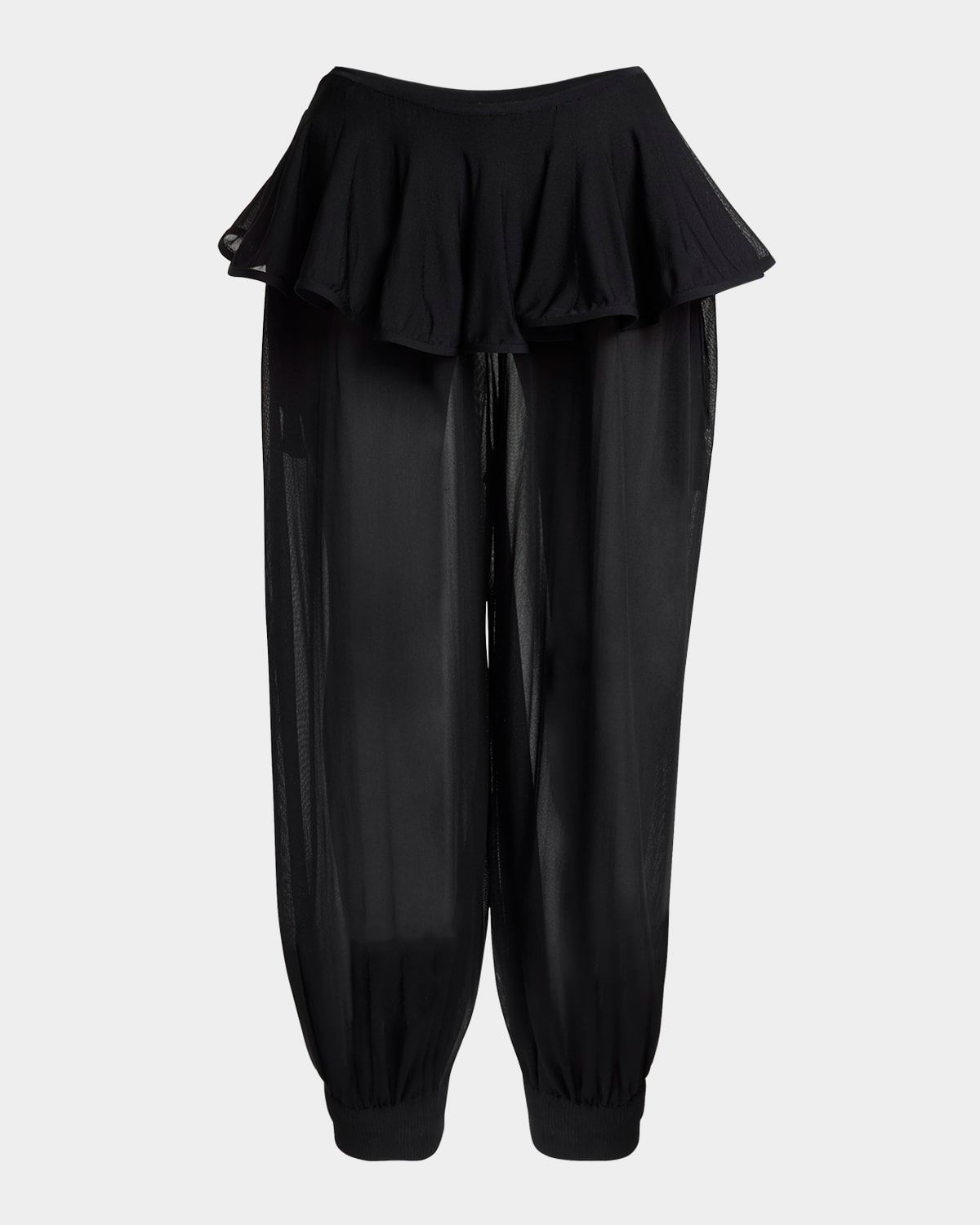 Sheer Peplum Pants