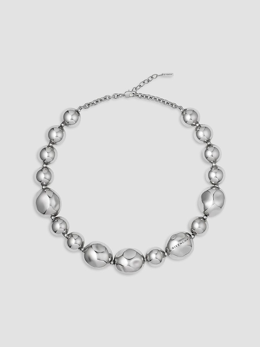 Givenchy Women's Sculpted Gem Necklace in Metal - Silvery