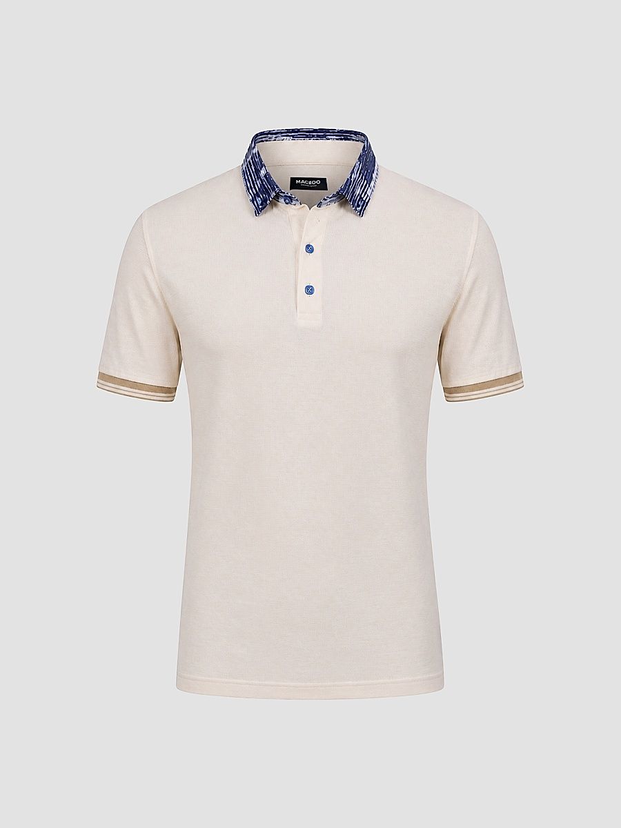 Men's Knit Polo Shirt - Beige - Size XXXXL