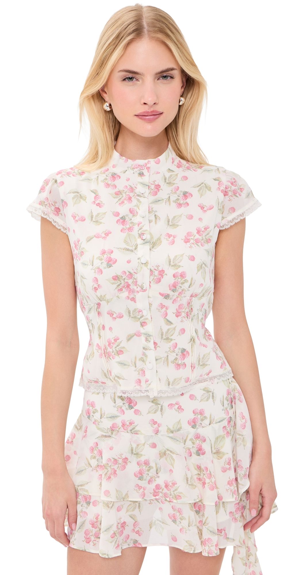 WAYF Talia Top Garden Raspberry M