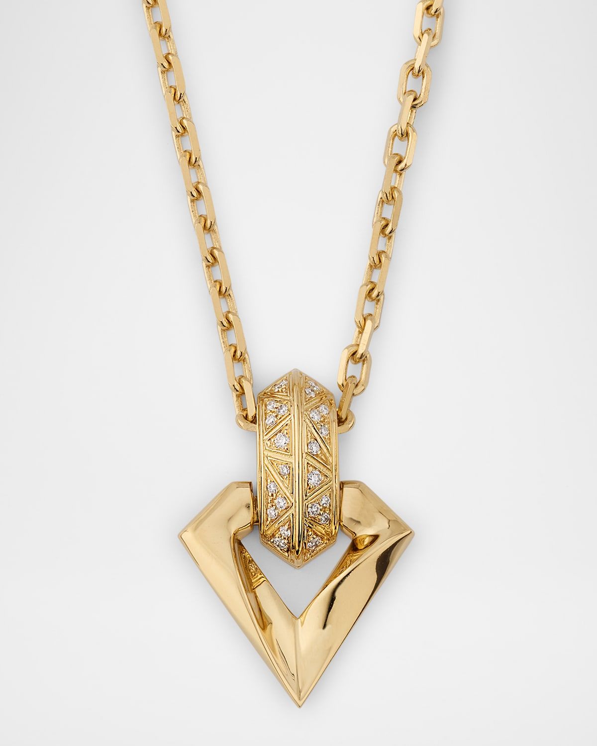 18K Brute Flux Small Diamond Pendant Necklace