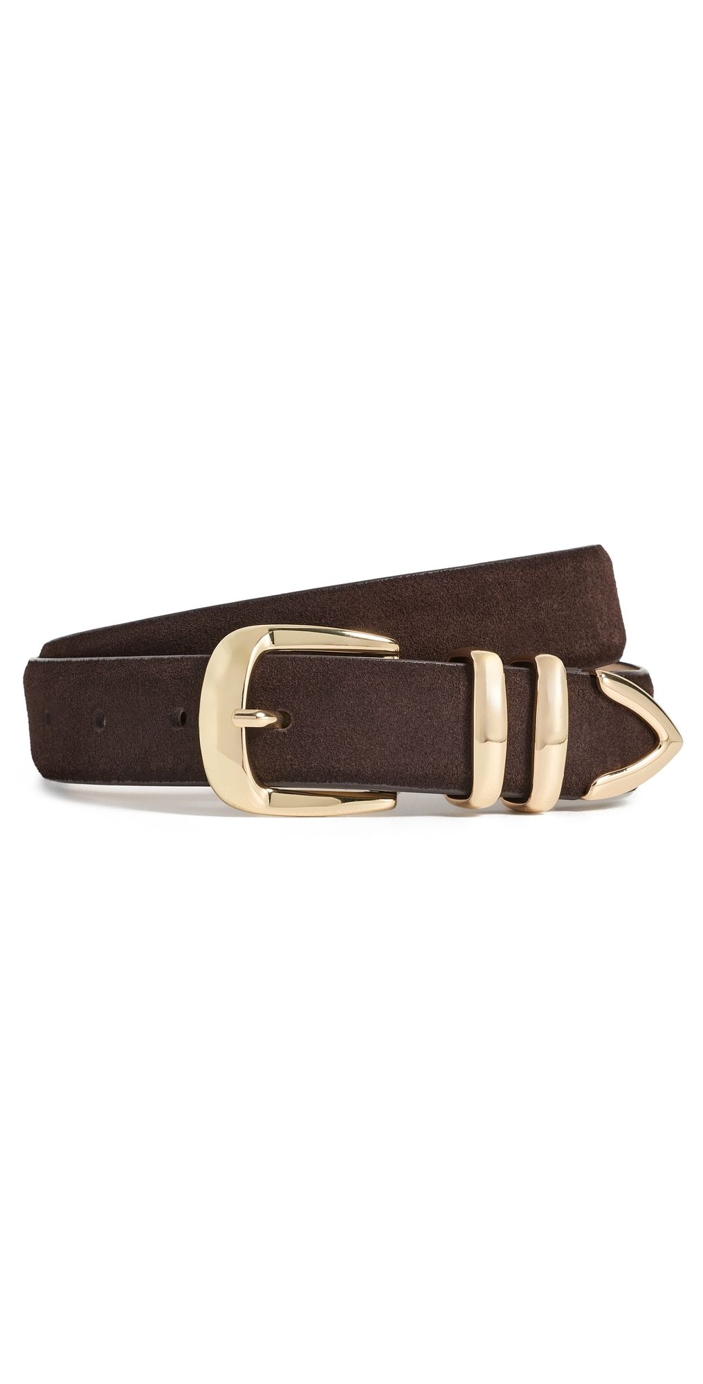 Favorite Daughter The Suede Jordan Belt Chocolate/Polished Gold XL