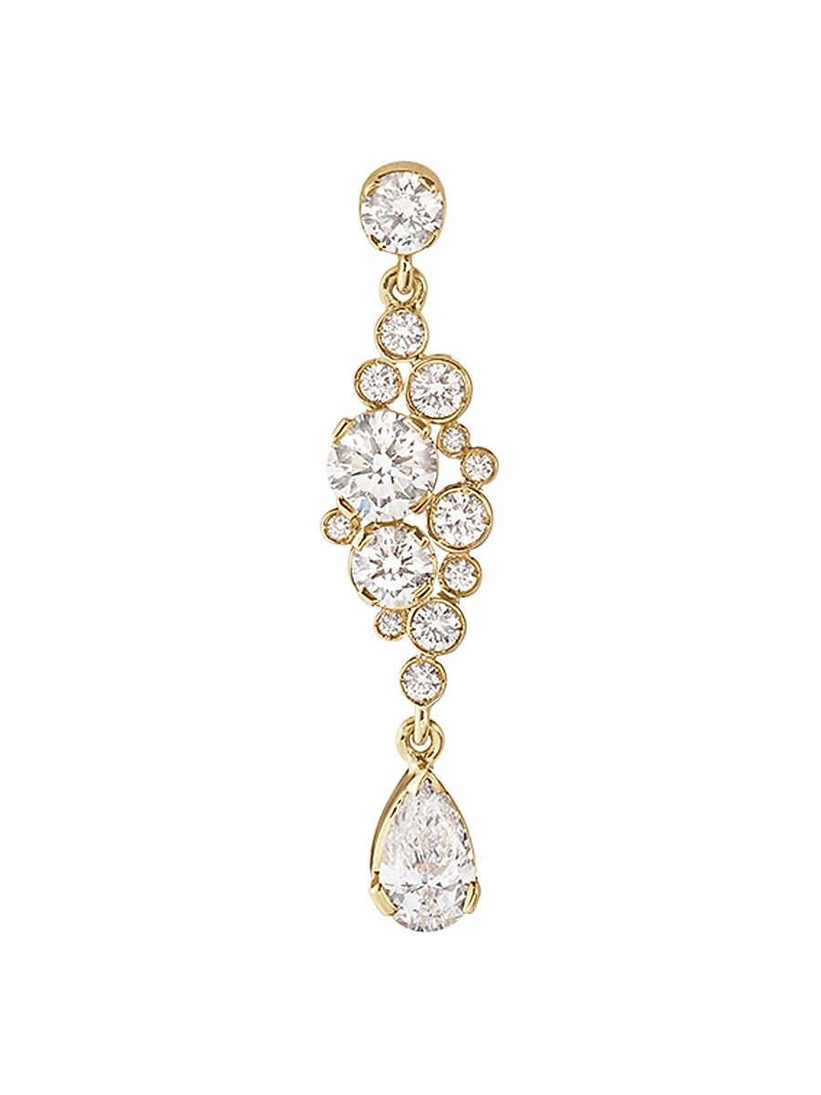 Women's Splash Drop 18K Yellow Gold & Diamond Earring - Yellow Gold