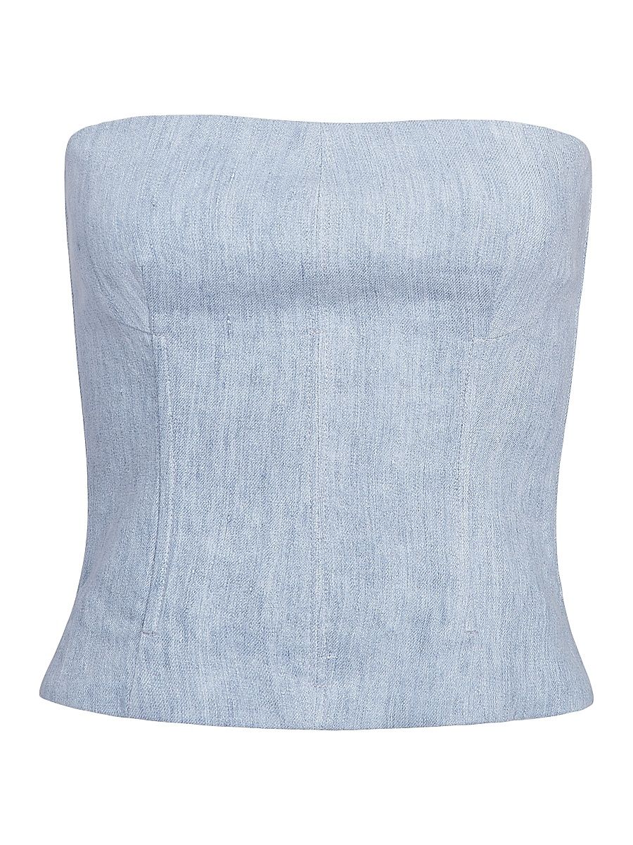 Women's Jillian Hemp Strapless Bustier - Light Indigo - Size 8