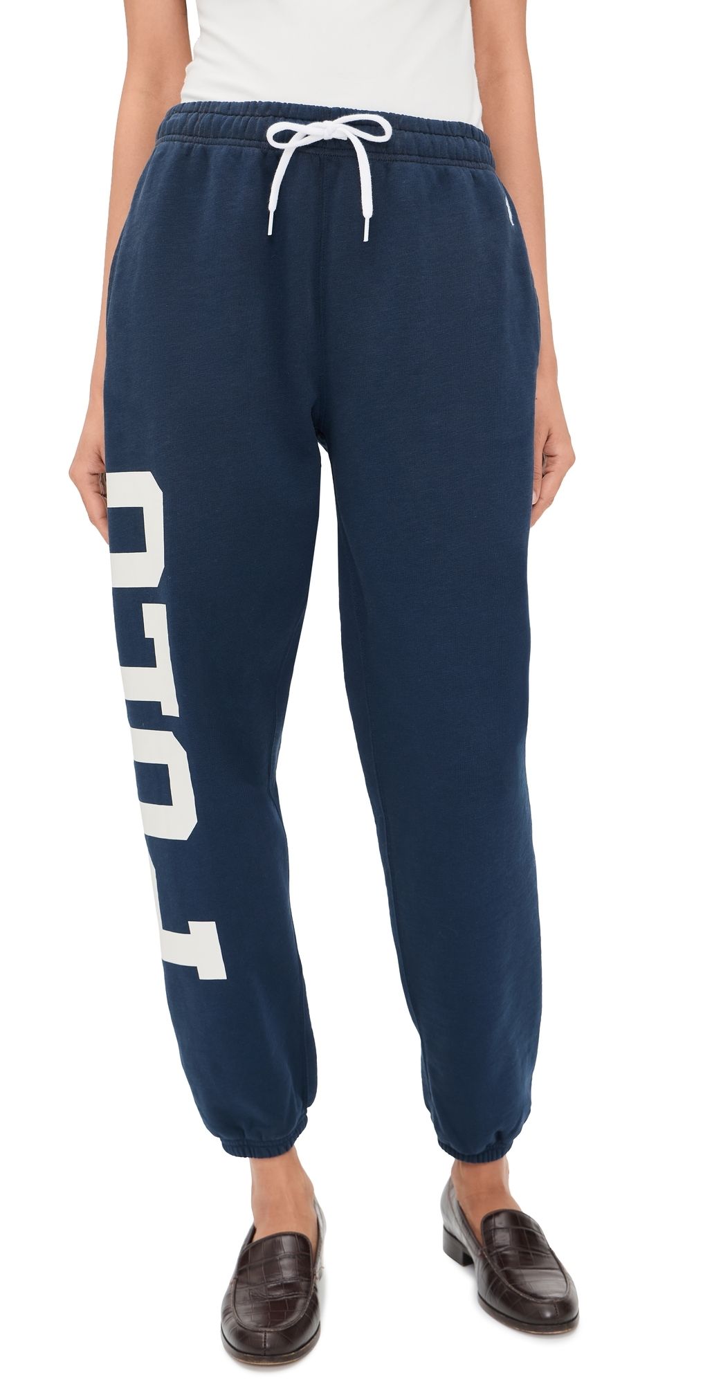 Polo Ralph Lauren Vintage Fleece Knit Ankle Joggers Newport Navy M