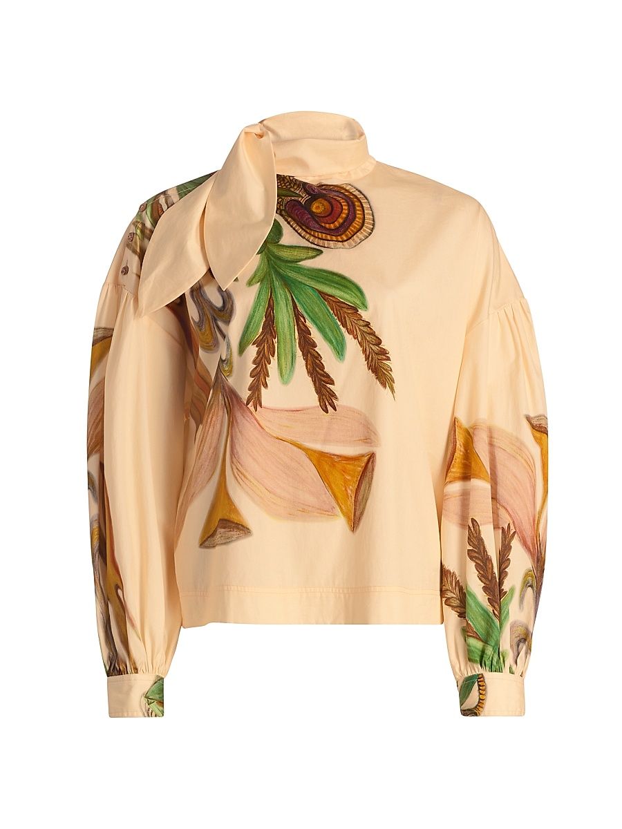 Women's Anna Zemankova Printed Cotton Blouse - Inner Nature - Size 16