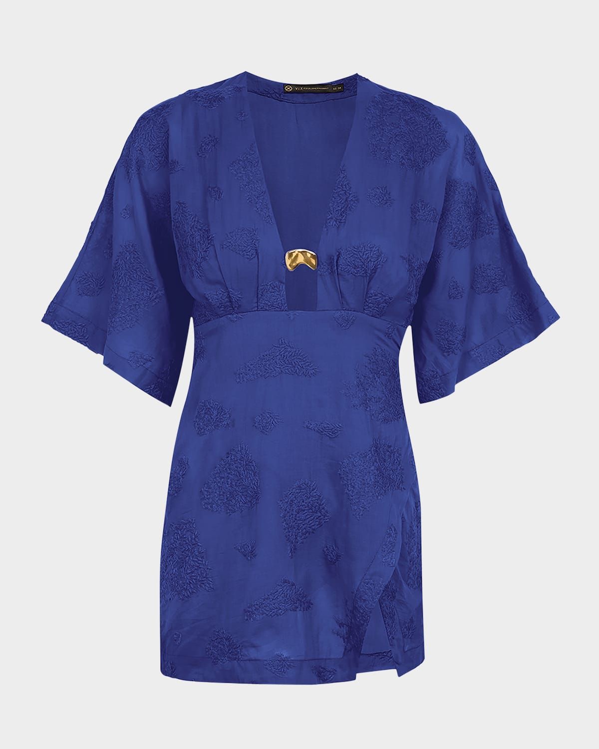 Solid Pietra Embroidered Mini Dress