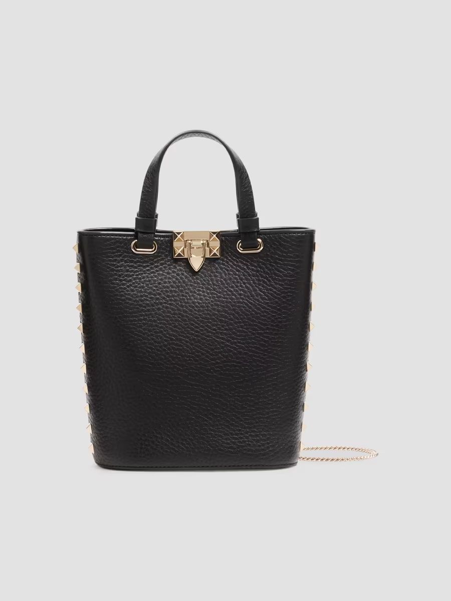 Valentino Women's Rockstud MiniTote Bag in Grainy Calfskin - Black