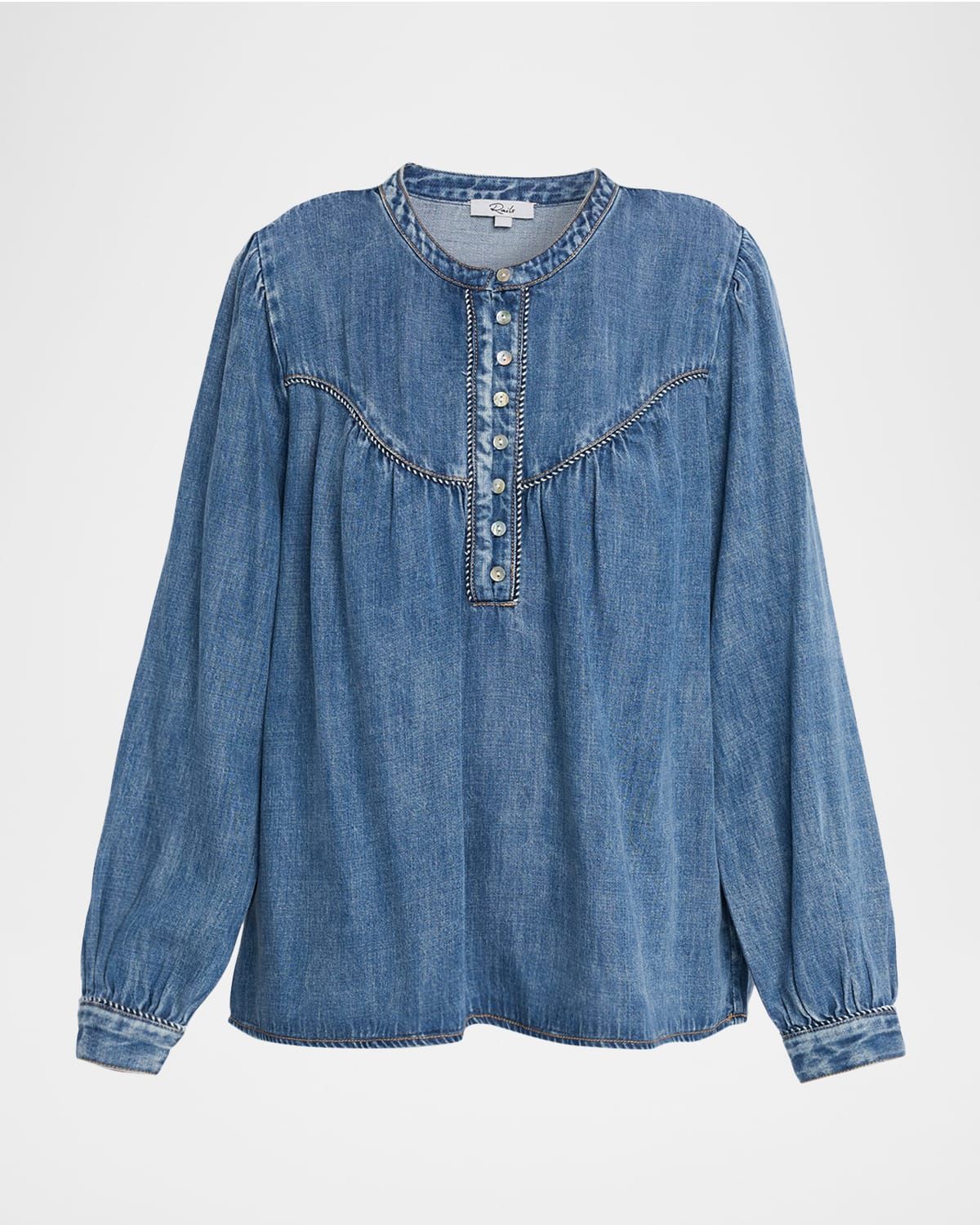 Sunna Long-Sleeve Denim Blouse