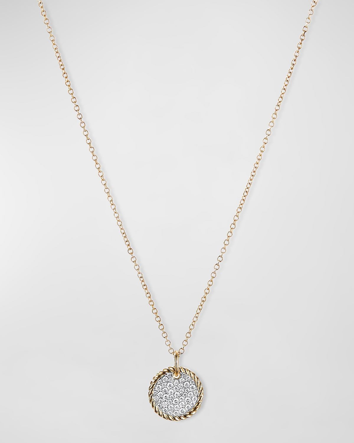 Cable Collectibles Pave Charm Necklace with Diamonds in 18k Gold