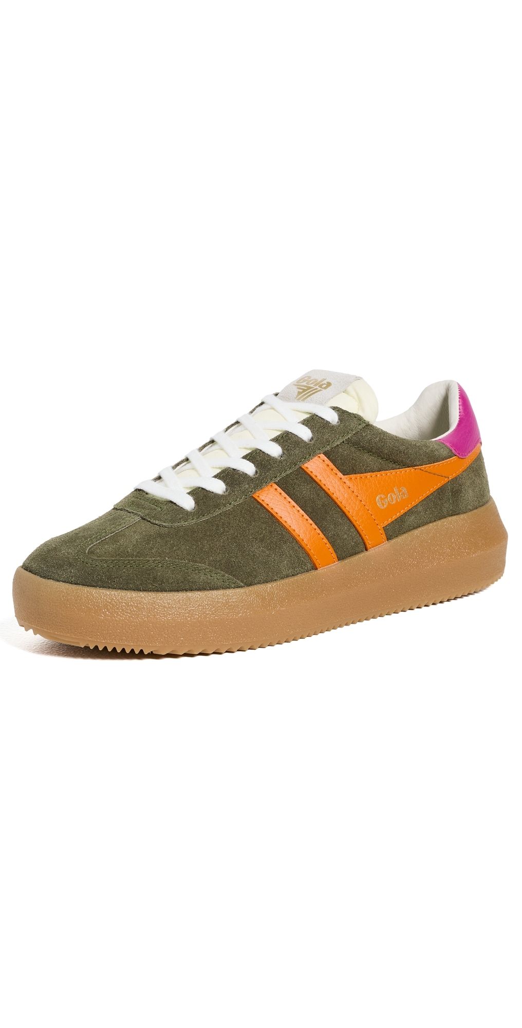 Gola Athena Sneakers Khaki/Clementine/Fuchsia 5