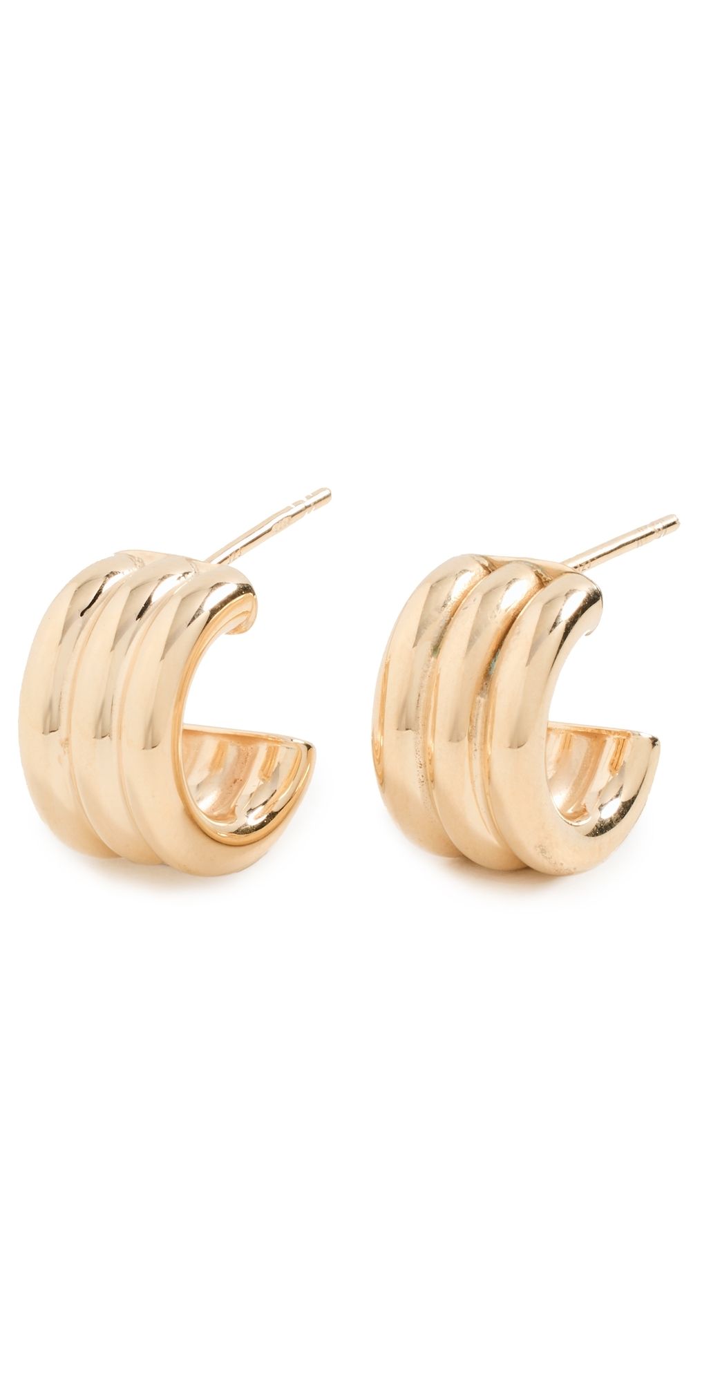 Jennifer Zeuner Jewelry Allegra 1/2 Hoop Gold One Size