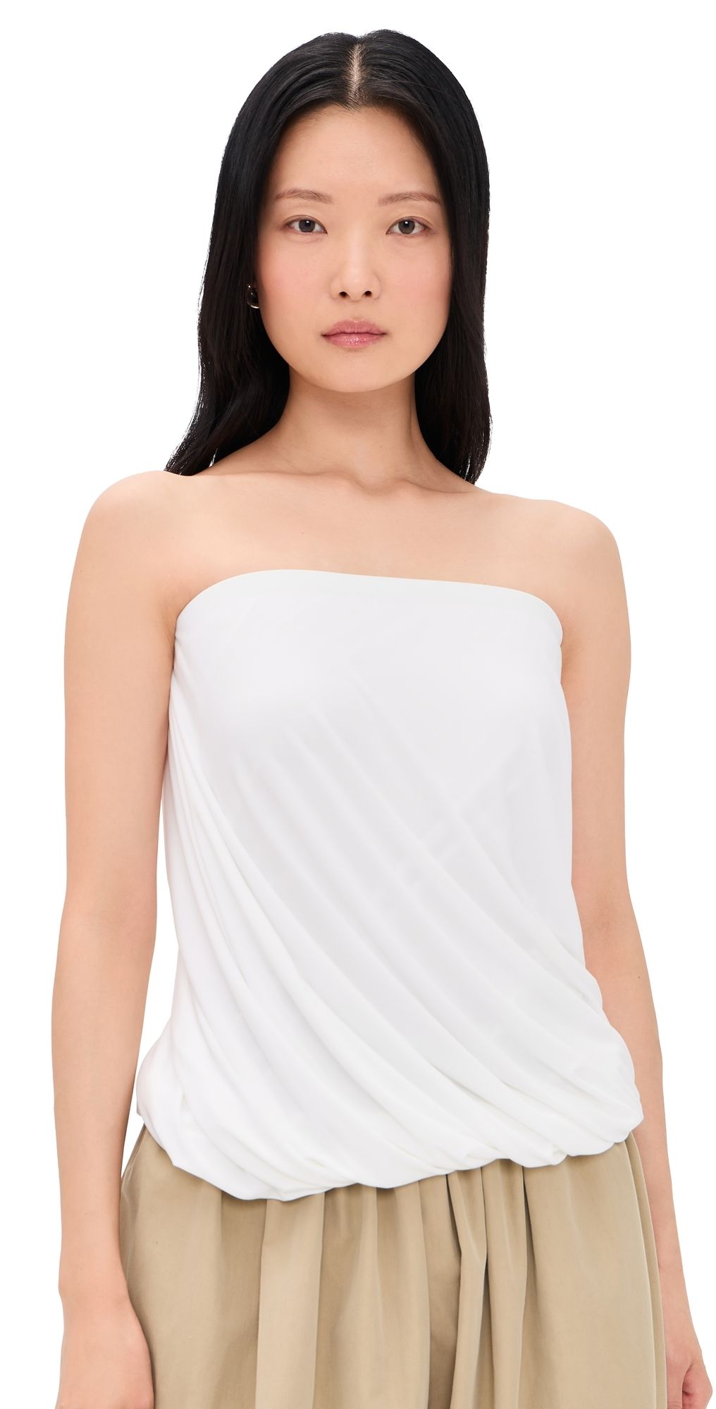 Norma Kamali Strapless Twist Top Snow White L