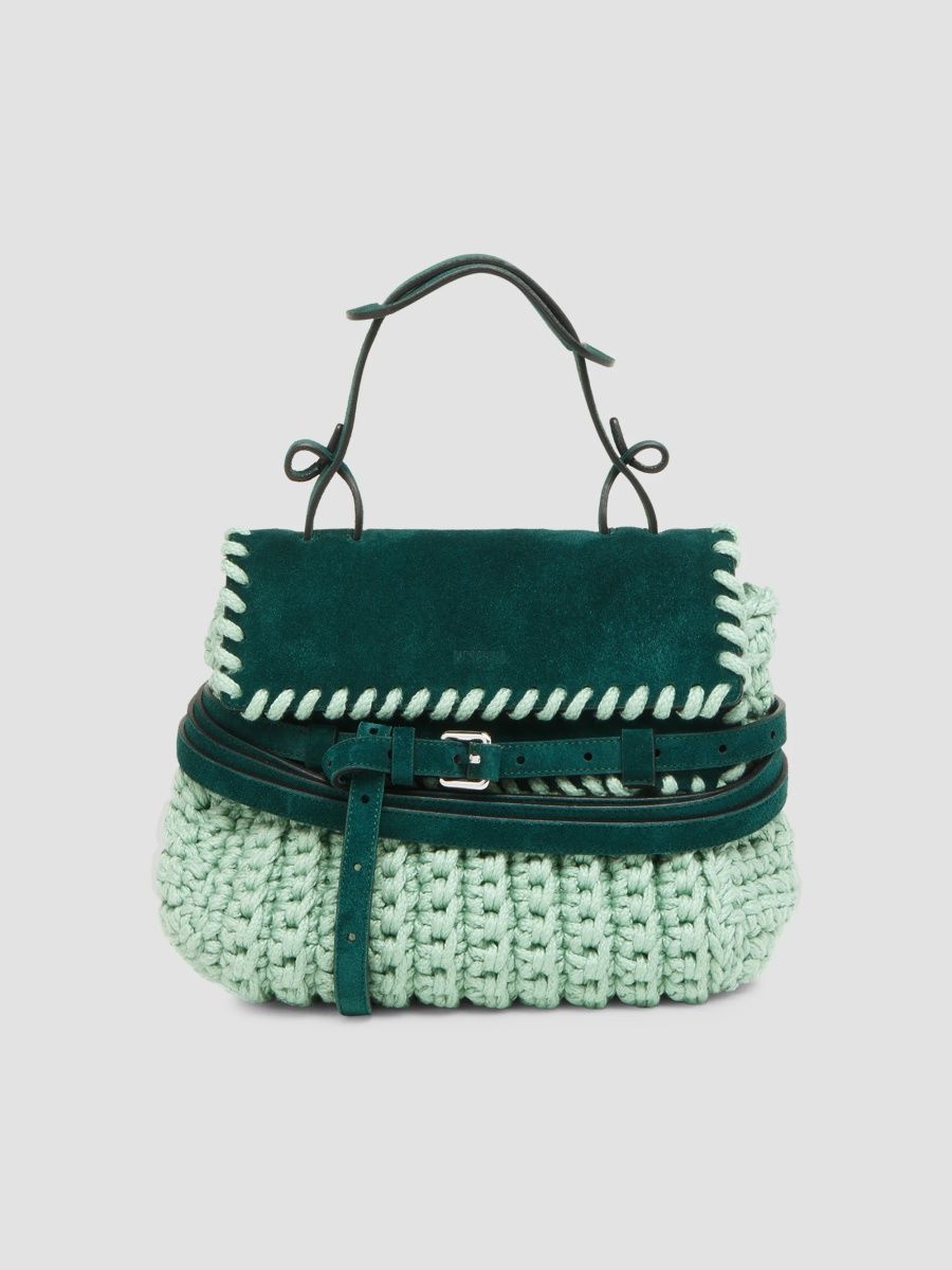 Moschino Women's Tie Me Top Handle Bag - Forest Mint