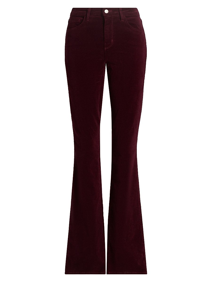 Women's Stevie Velveteen Mid-Rise Pants - Dark Port - Size 29