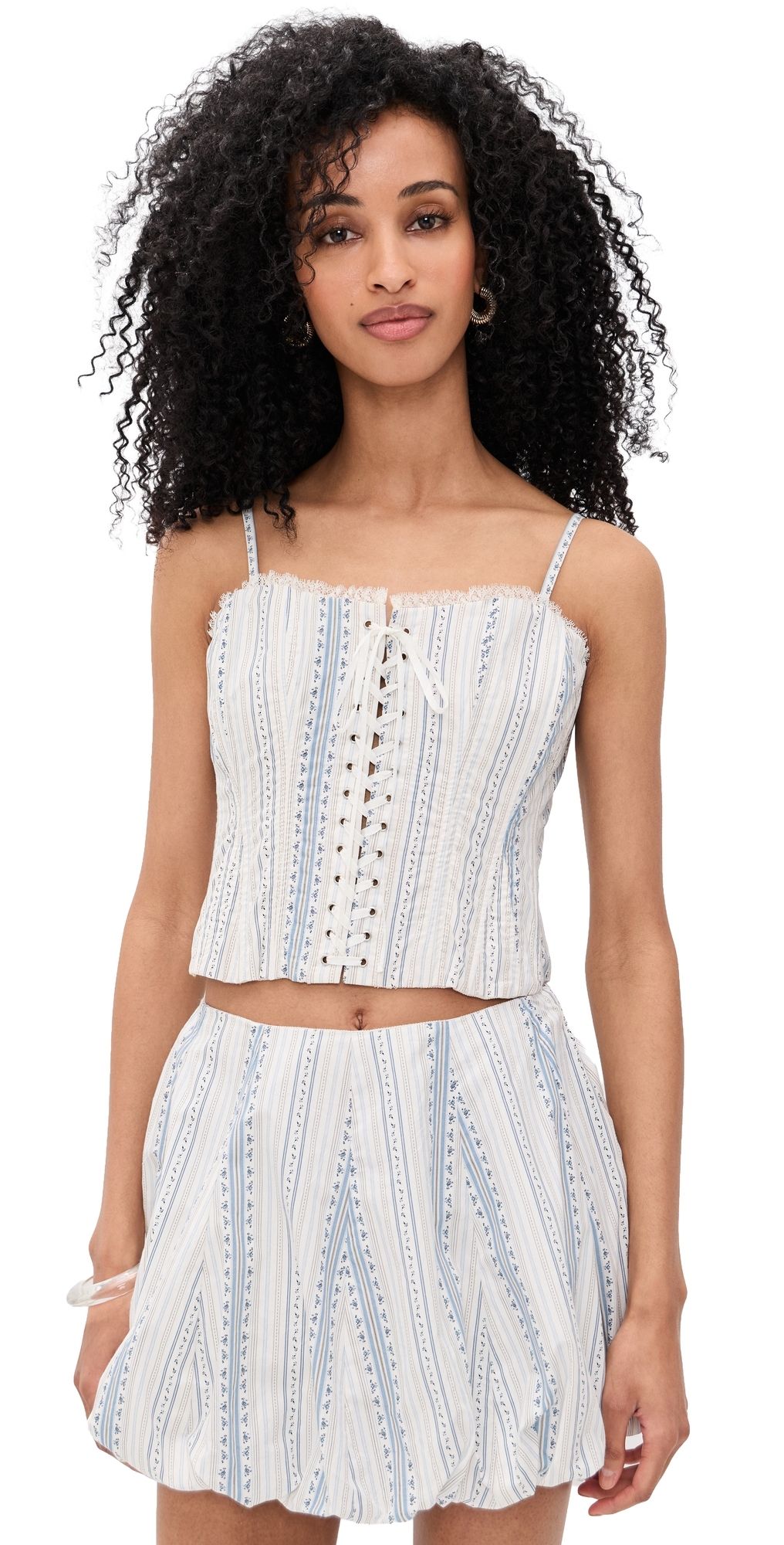 LoveShackFancy Bensen Bustier Cinched Blue 14