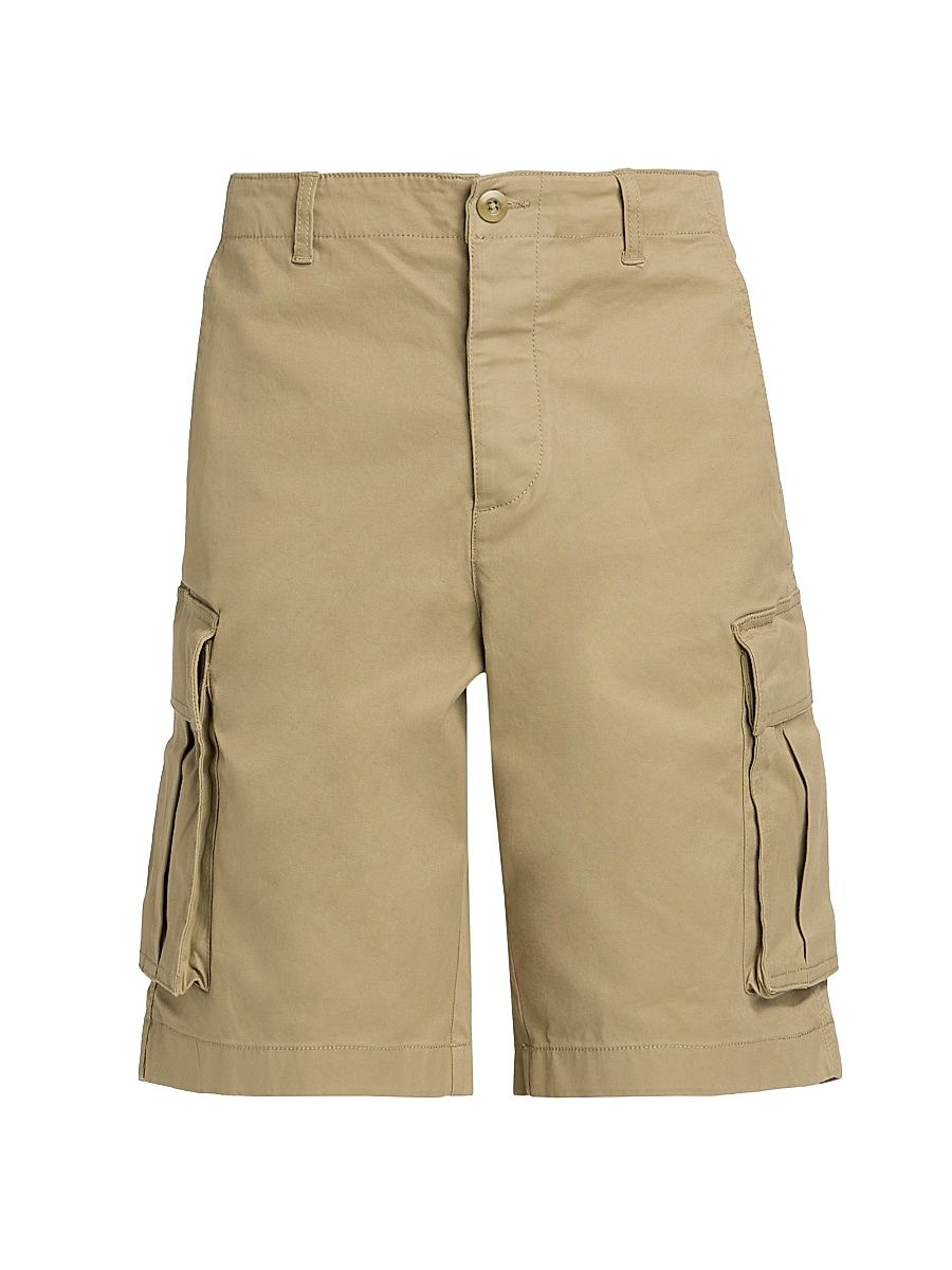 Men's Slane Stretch-Cotton Shorts - Faded Khaki Green - Size 34