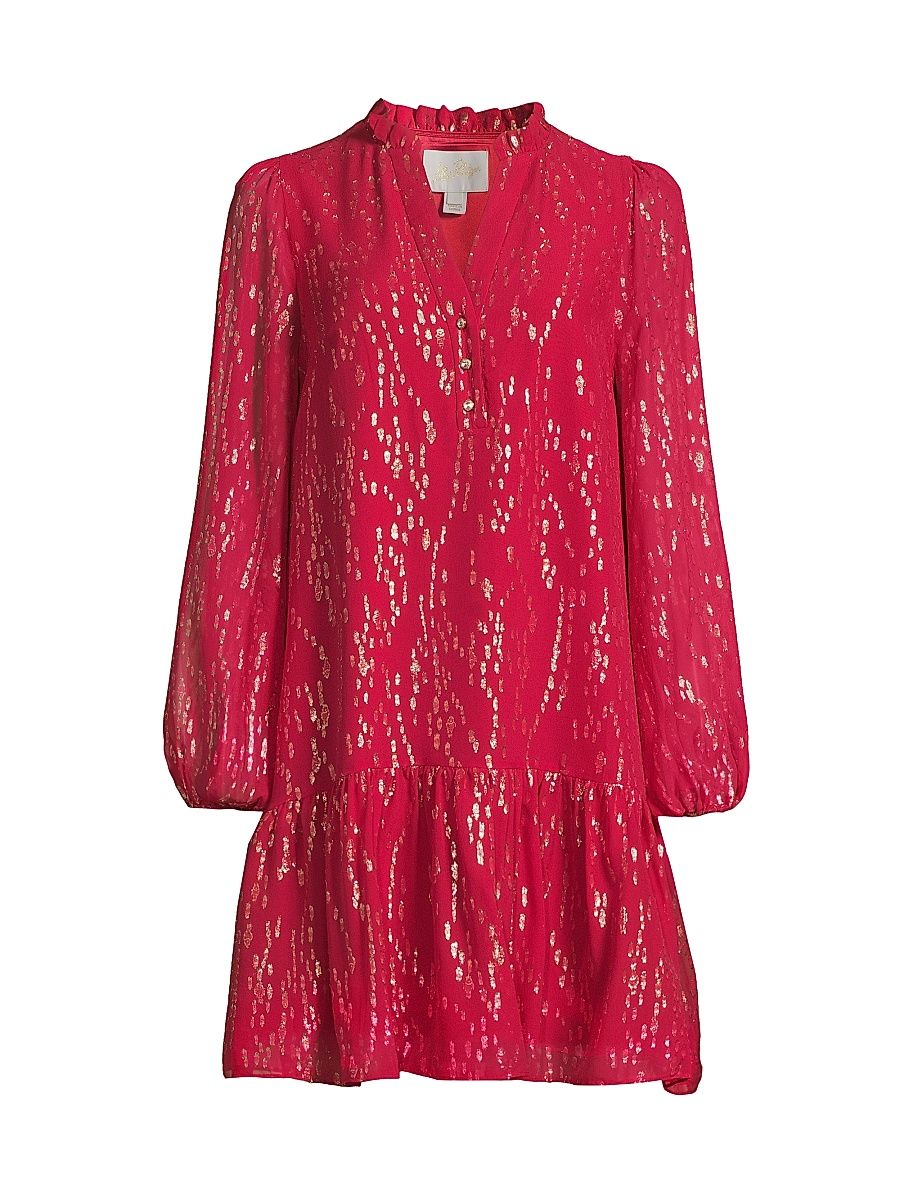 Women's Evaline Silk Dress - Malbec Red - Size 2