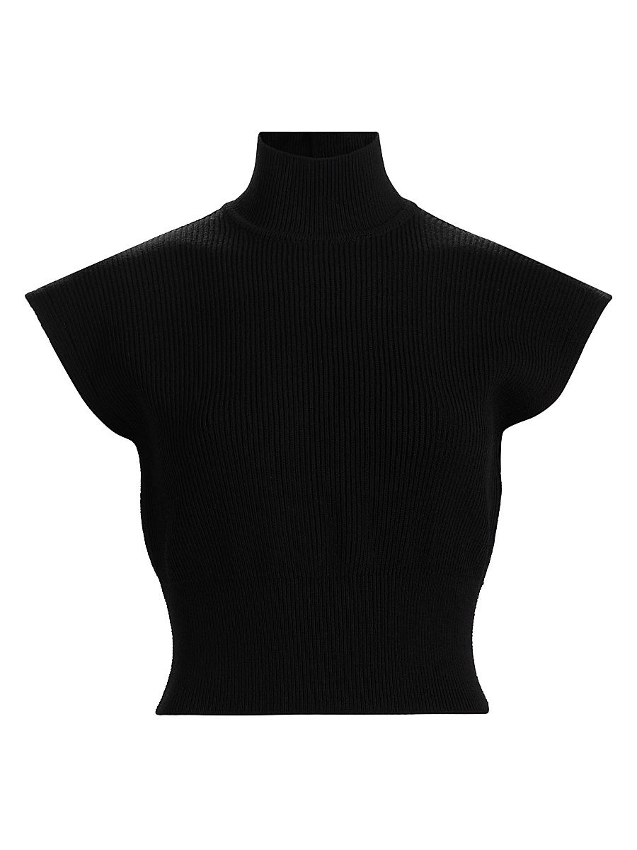 Women's Concordians Wool Turtleneck Top - Black - Size Large
