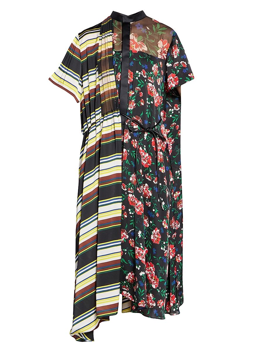 Women's Pattern Mix Shirtdress - Black Multi - Size XL