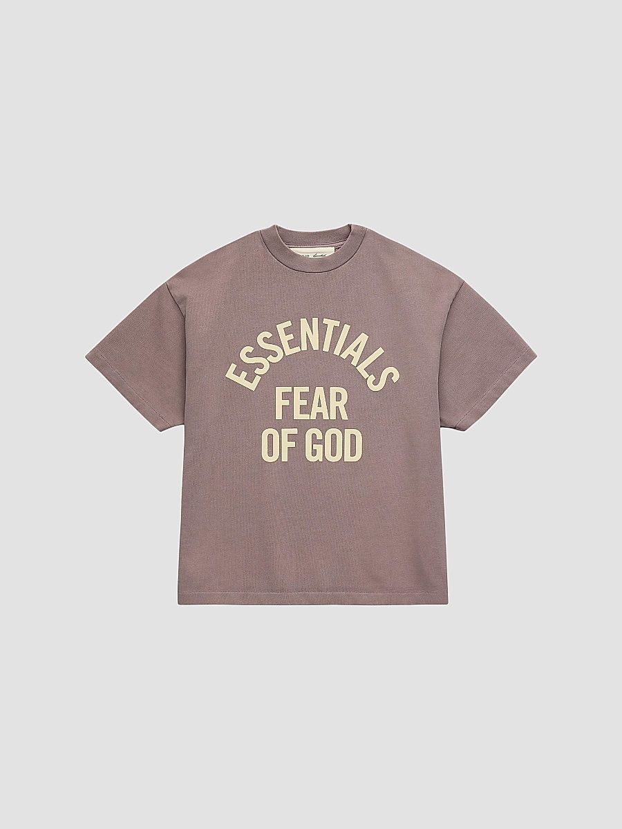 Fear of God Essentials Unisex Little Kid's & Kid's Logo Crewneck T-Shirt - Faded Mauve - Size 4