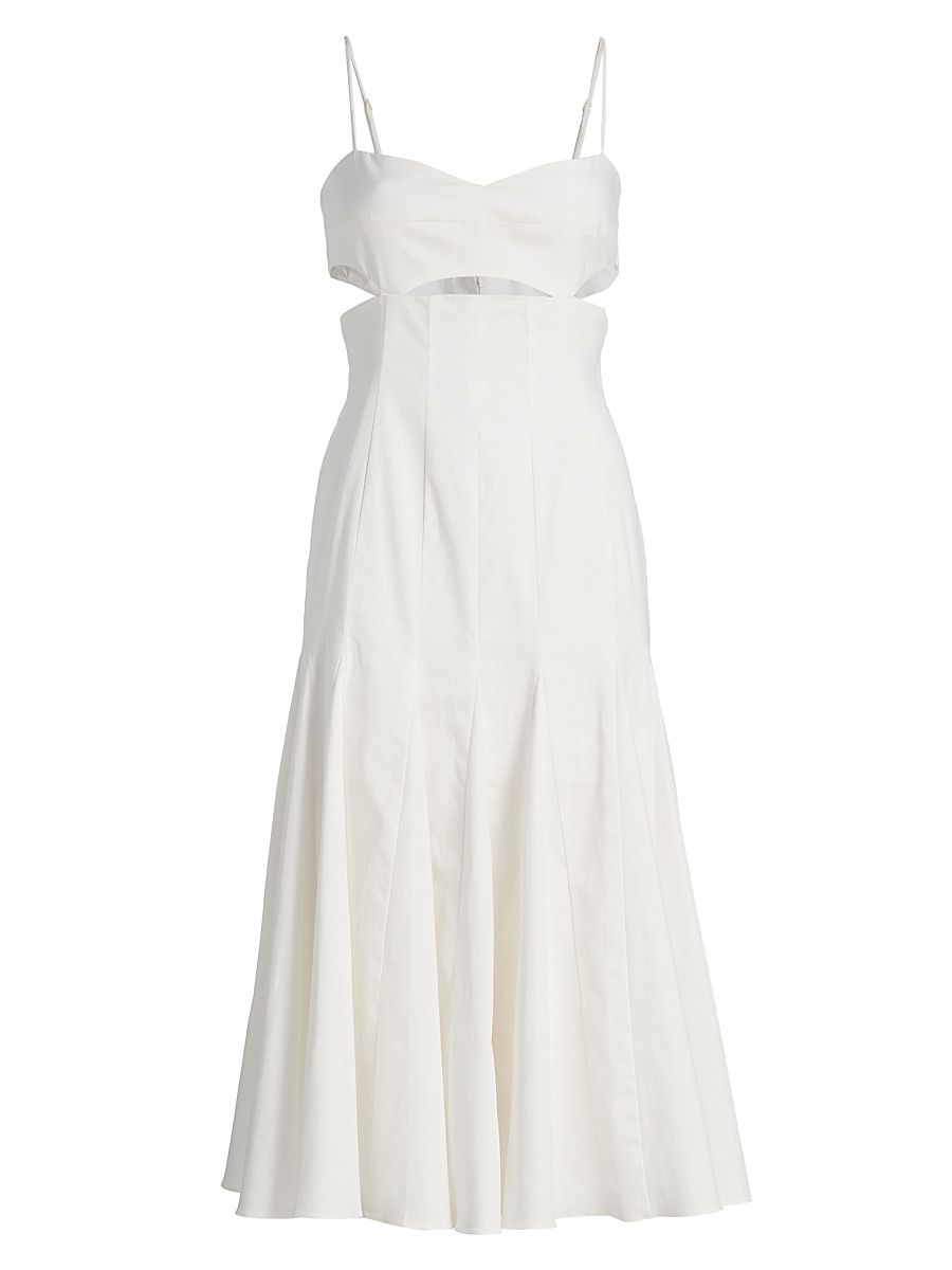 Women's Erica Stretch-Cotton Midi-Dress - White - Size 12