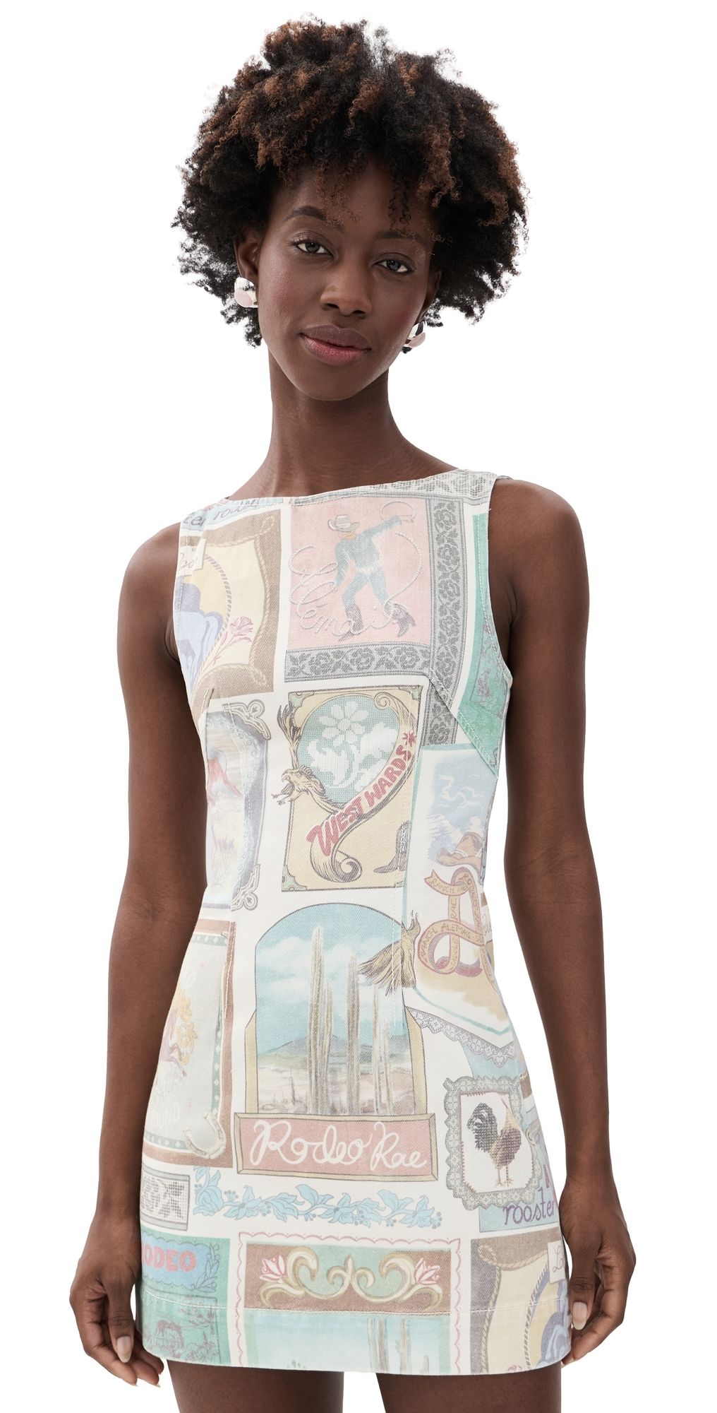 ALÉMAIS Andie Denim Mini Dress Multi 4