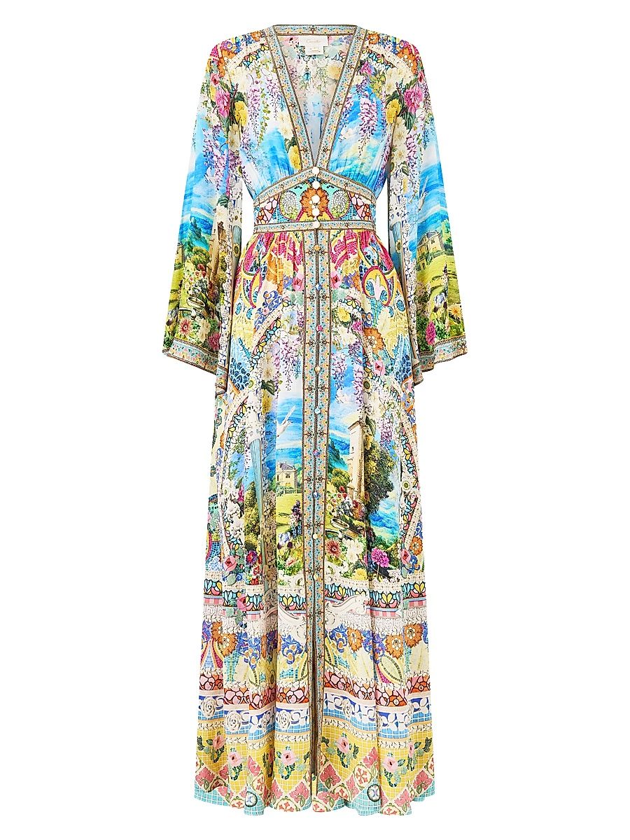 Women's Navas Nouveau Shirred-Waist Maxi Dress - Navas Nouveau - Size XS