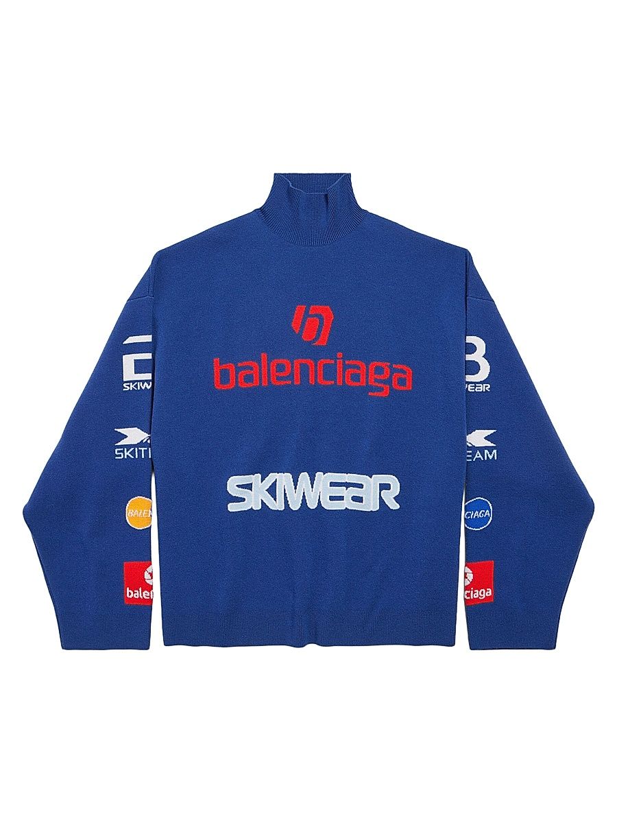 Men's Sponsor Long Sleeve Turtleneck Sweater - Blue Multicolor - Size Small