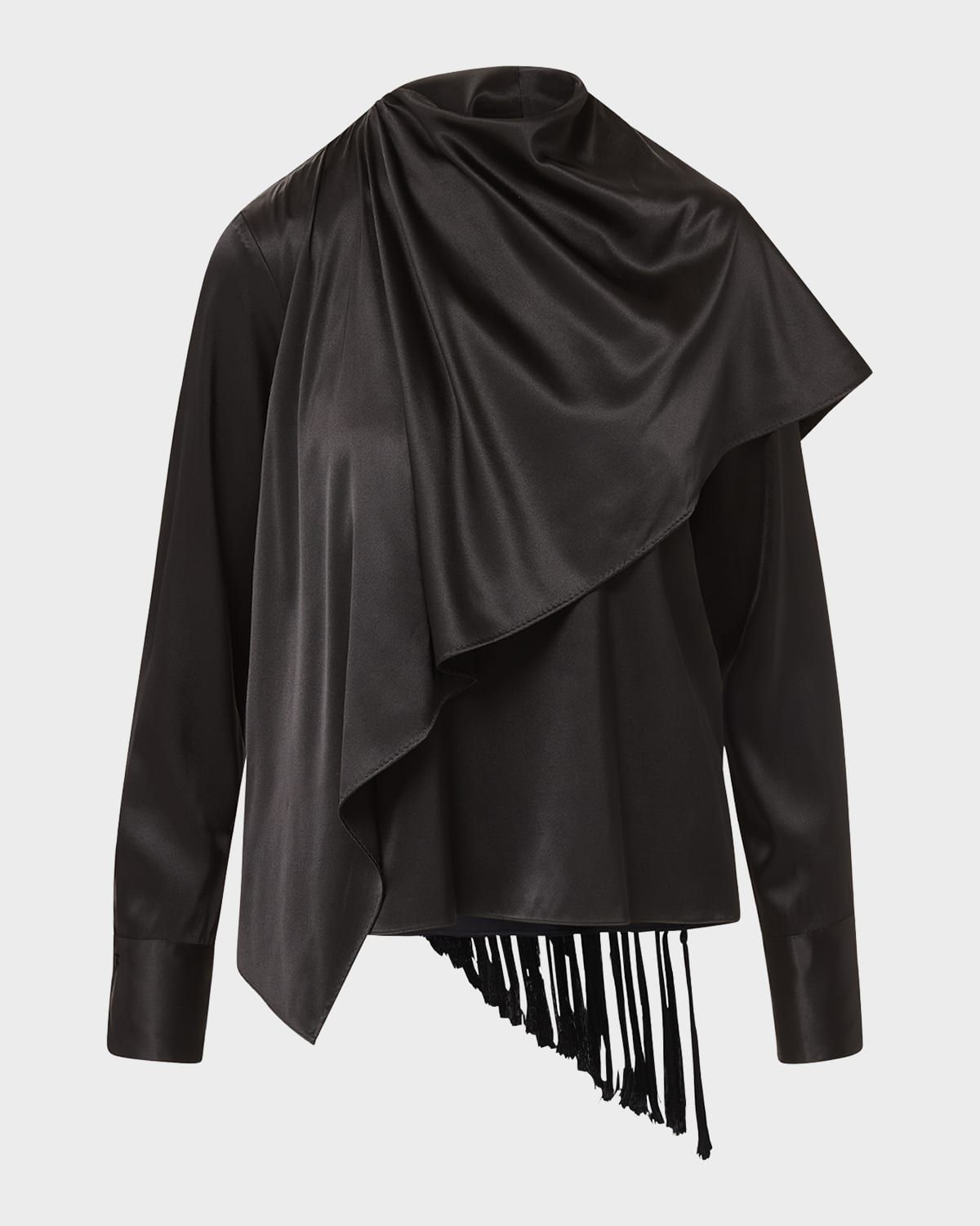 Daleney Draped Silk Scarf Blouse
