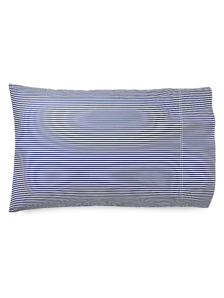 Organic Shirting Stripe Bedding 400 Thread Count Pillowcase - Blue Stripe - Size King