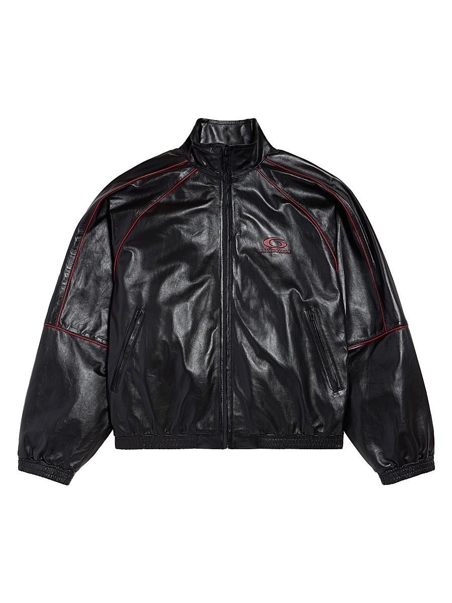 Men's Tracksuit Jacket - Black Burgundy - Size Large