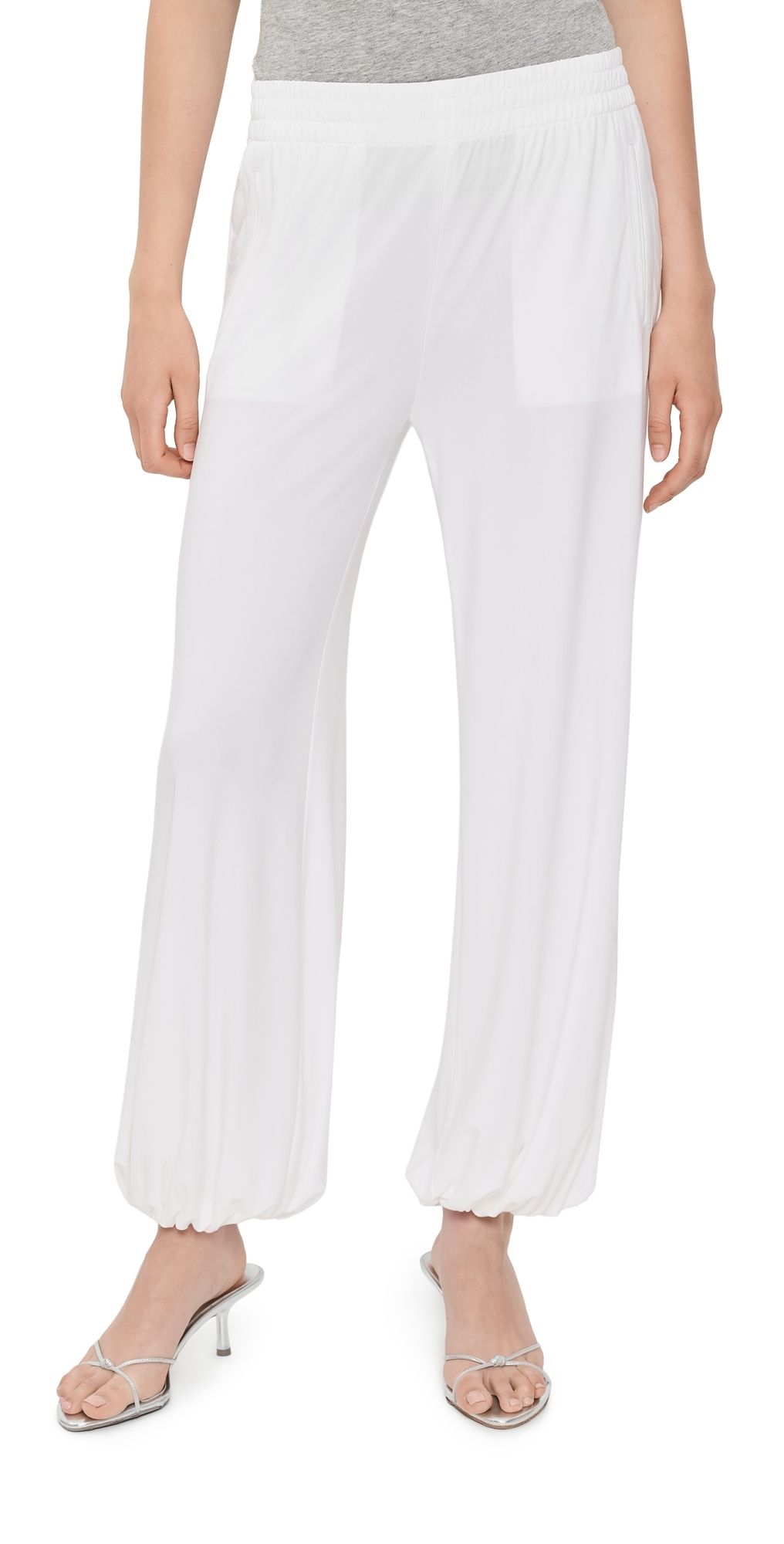 Norma Kamali Boyfriend Puff Jog Pants Snow White S