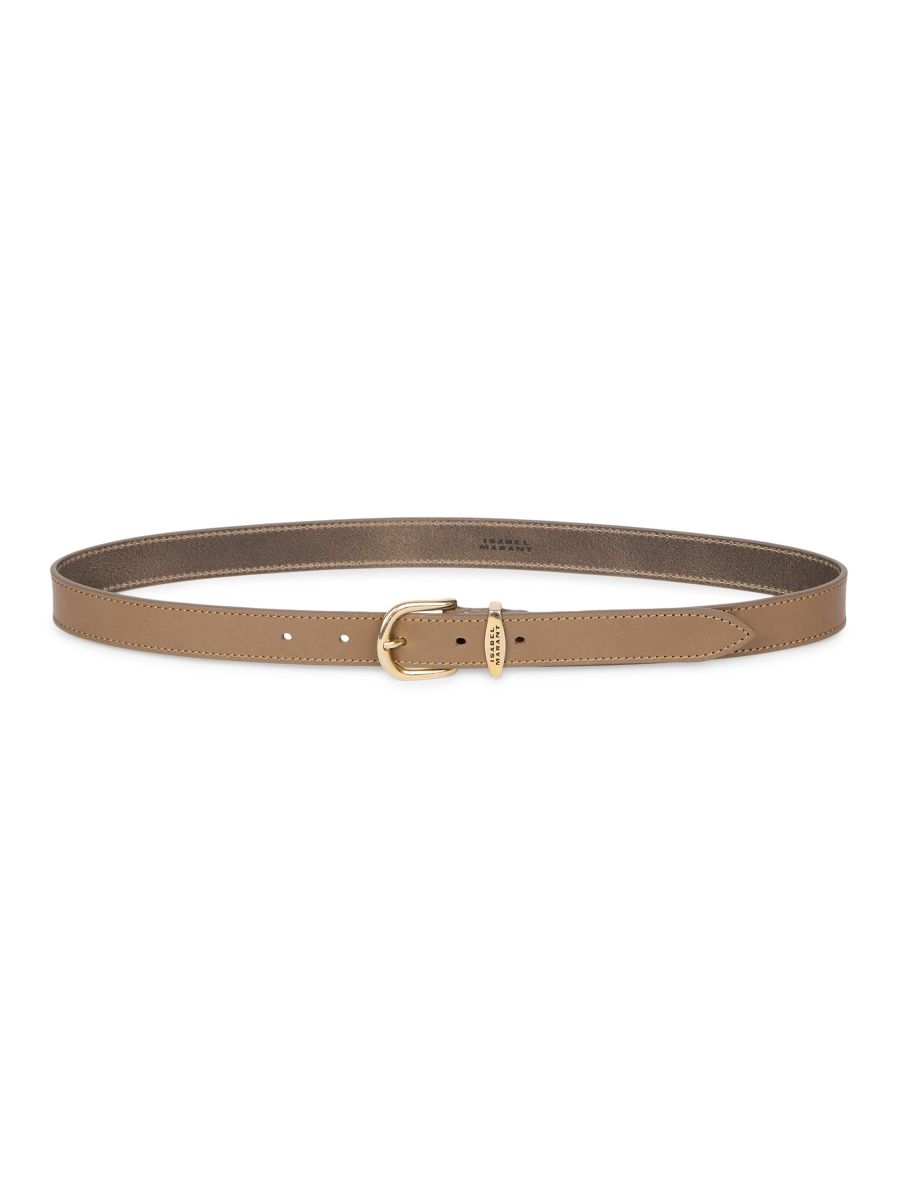 Isabel Marant Women's Zadd Leather Belt - Khaki - Size Small