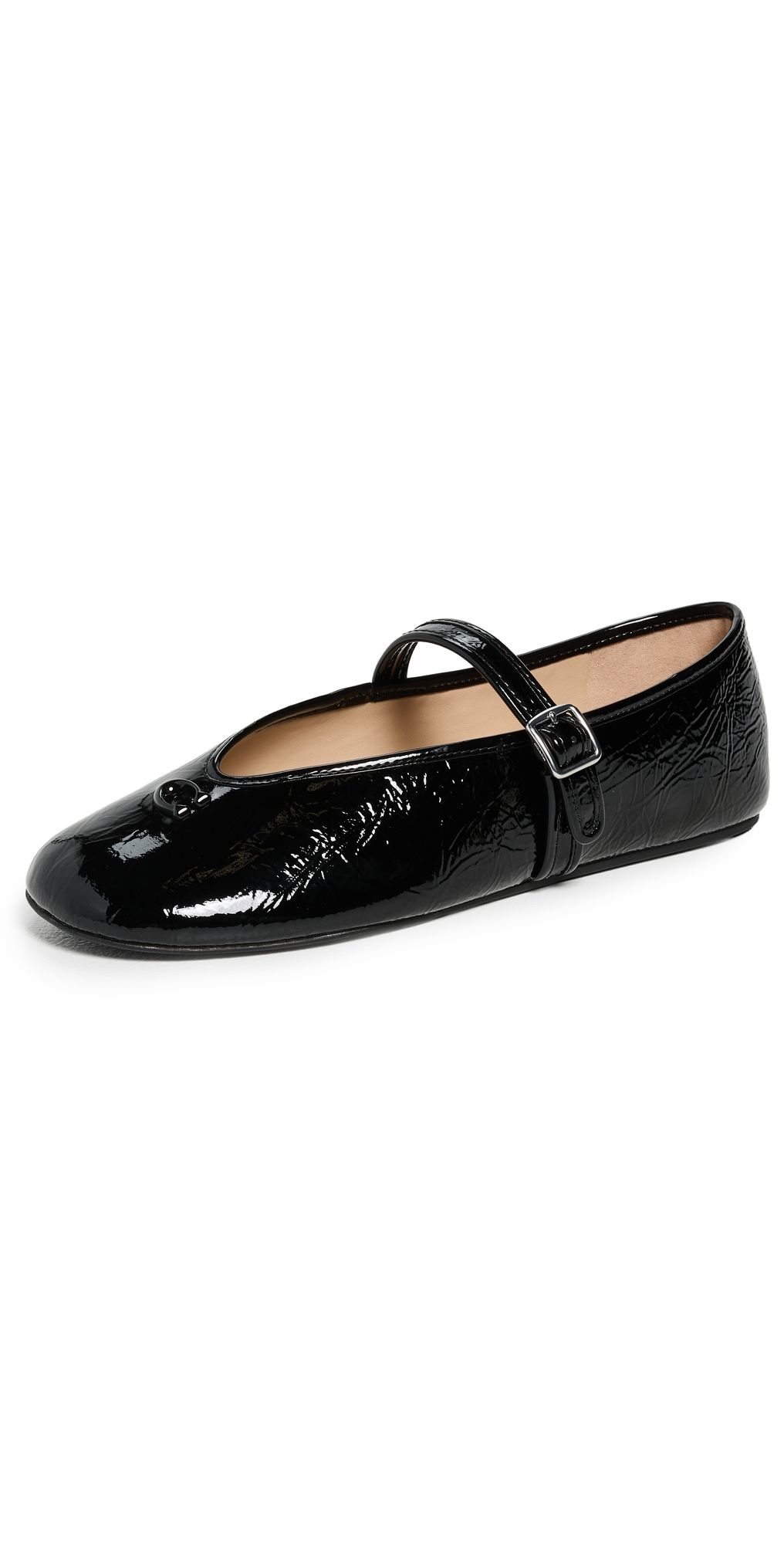 Coach Sculpted C Soft Mary Jane Flats Black 10
