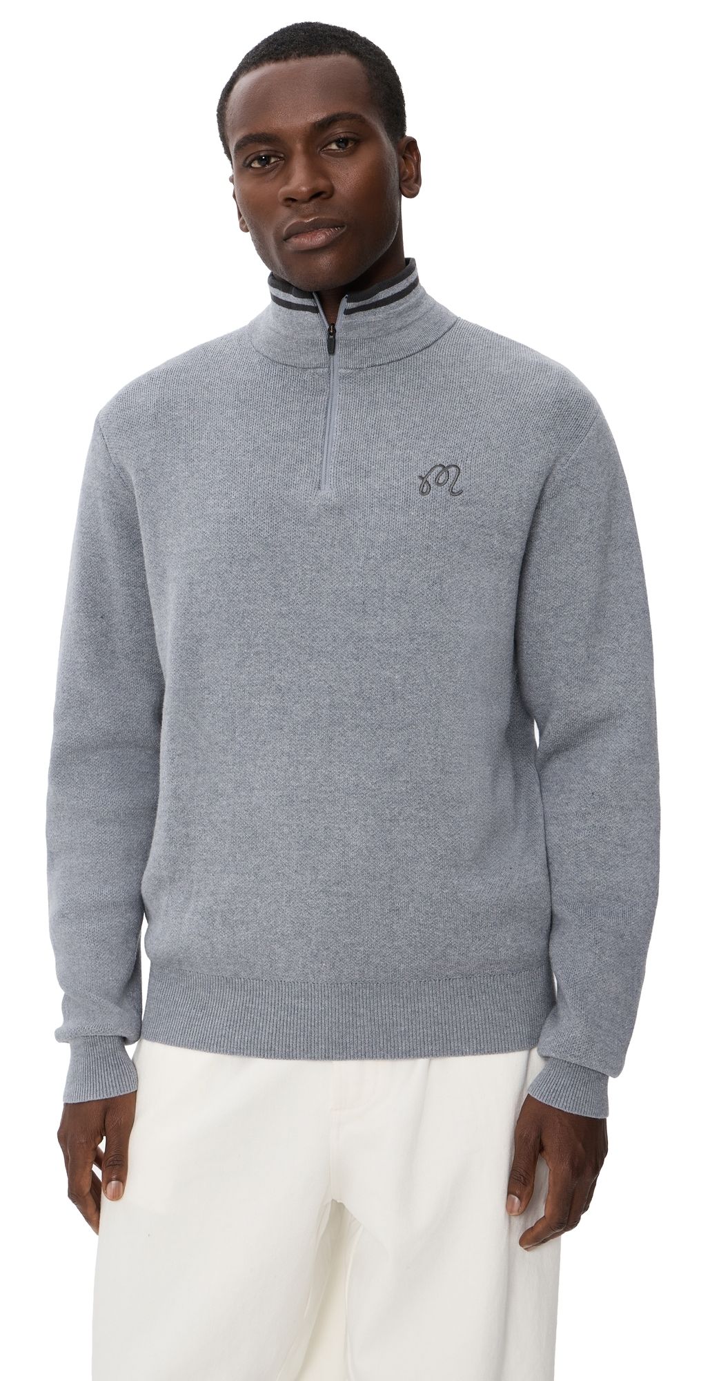 Malbon Sorrel Zip Sweater Charcoal Heather M