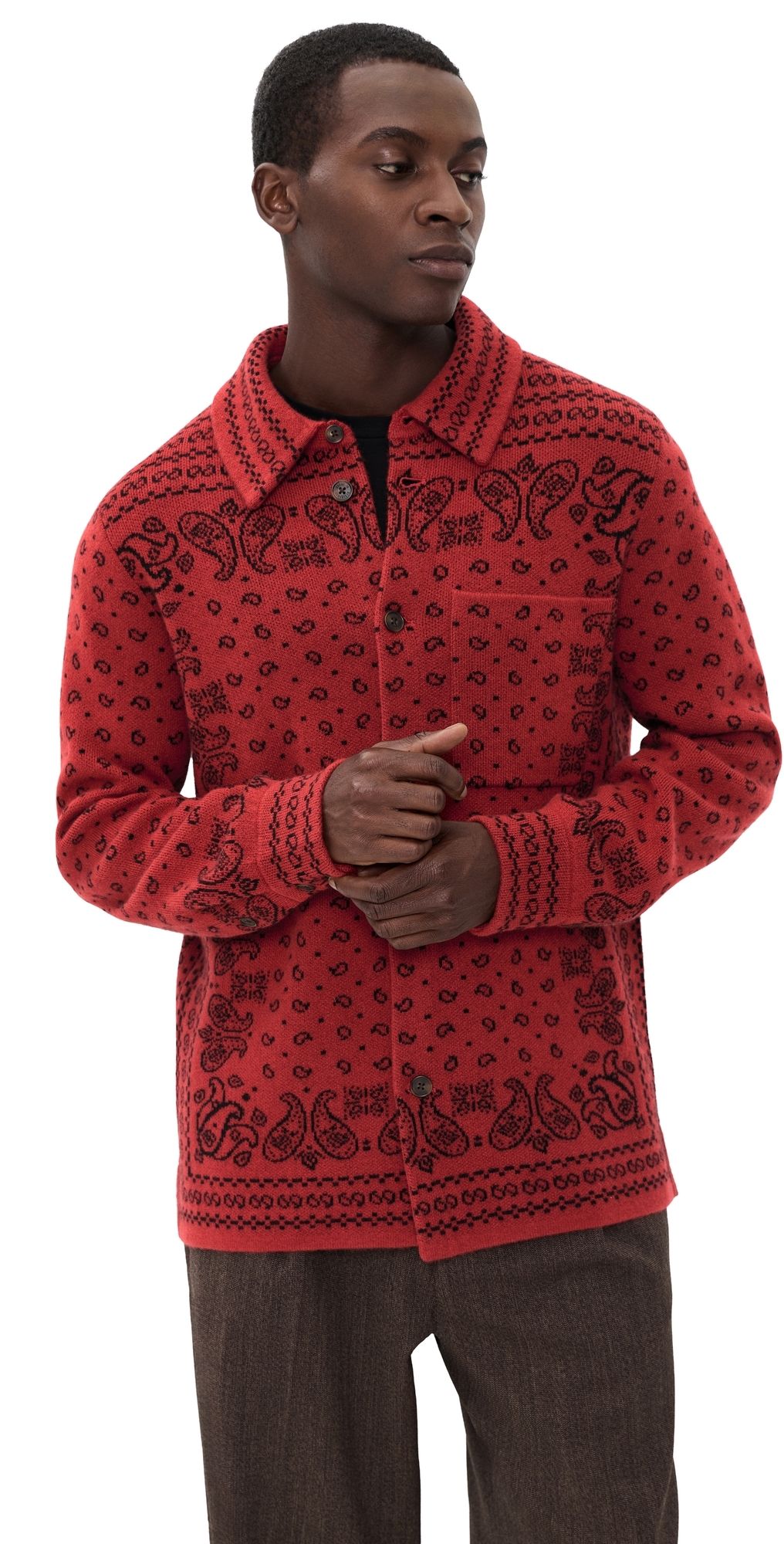 Guest in Residence Wild Rag Cashmere Work Shirt Carmine S