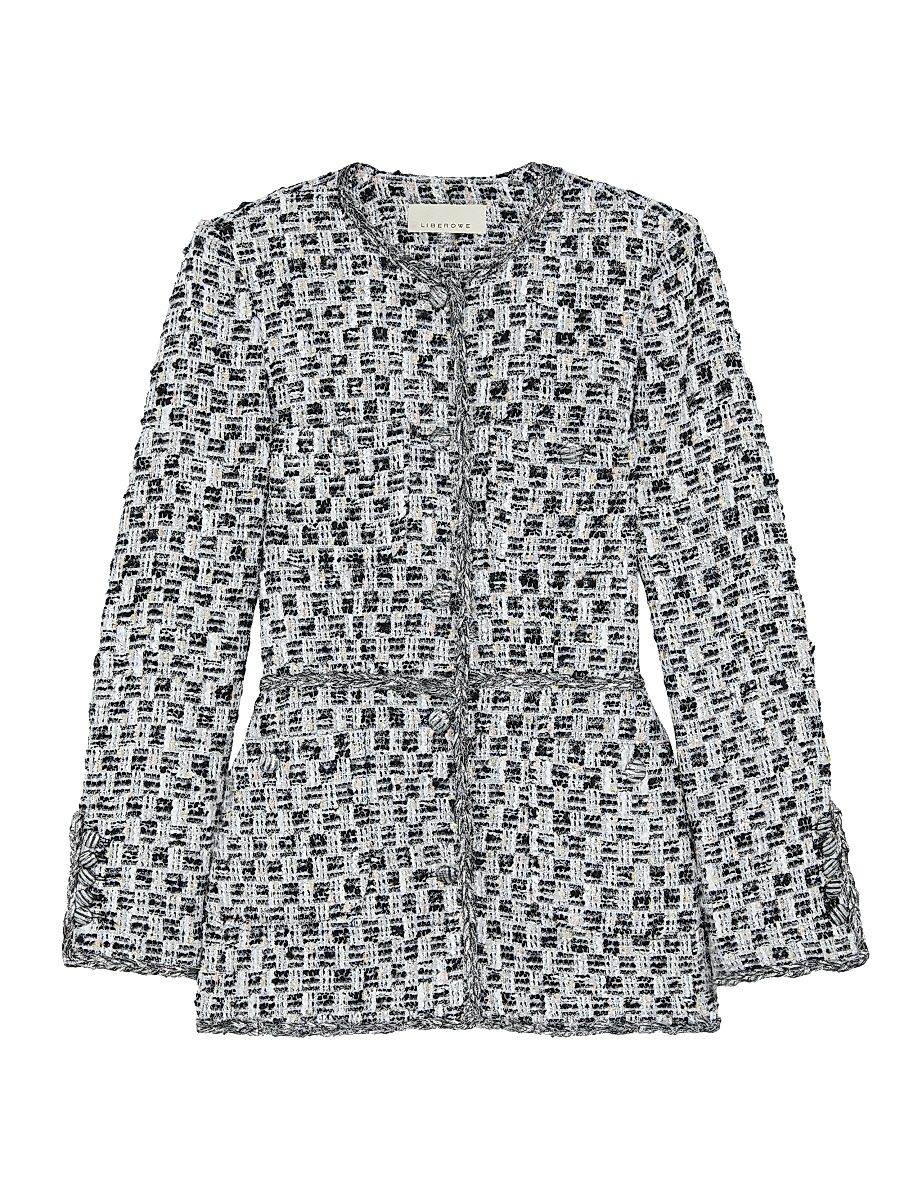Women's Diya Tweed Jacket - Silver - Size Medium