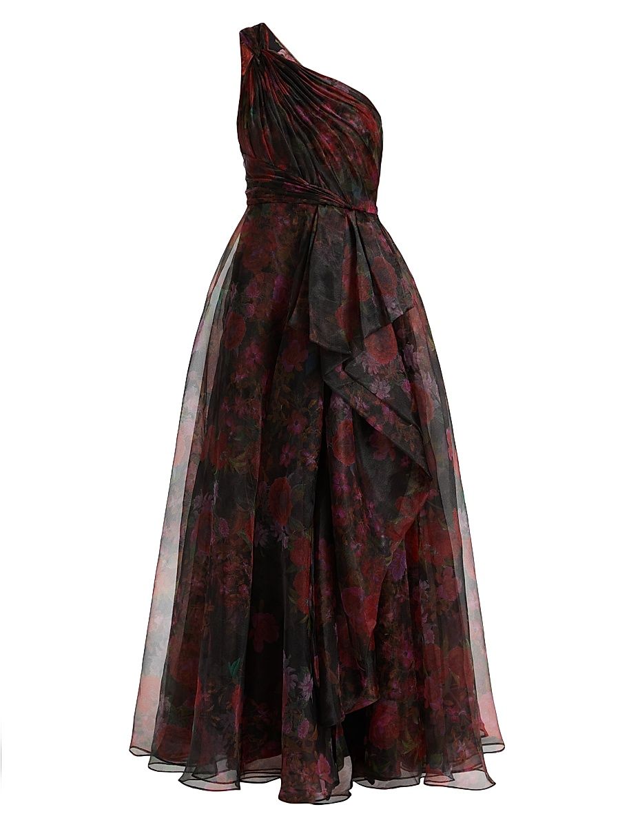 Women's Rue One-Shoulder Organza Gown - Night Heritage Floral - Size 14