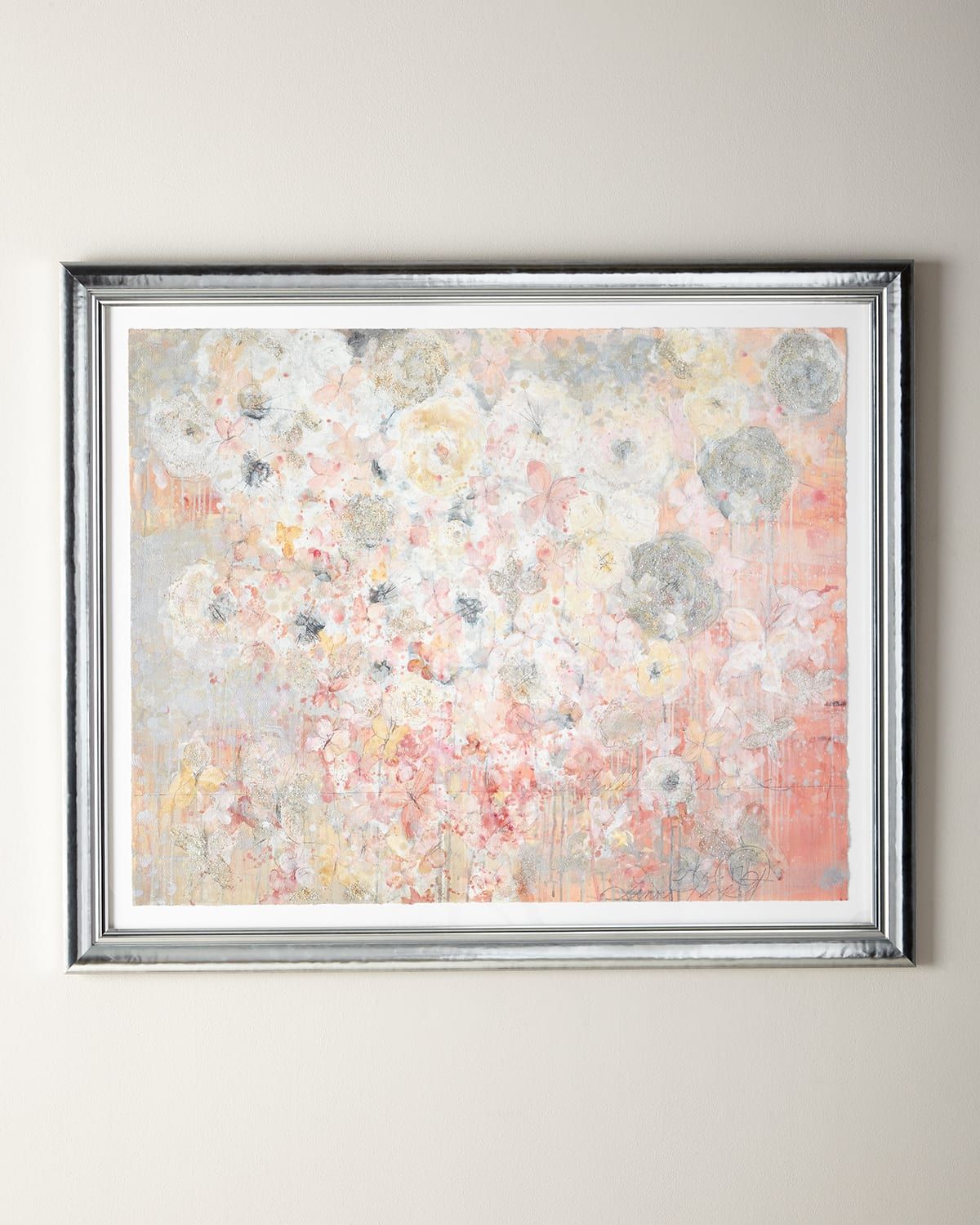 Pink Butterflies Giclee, 40 x 48