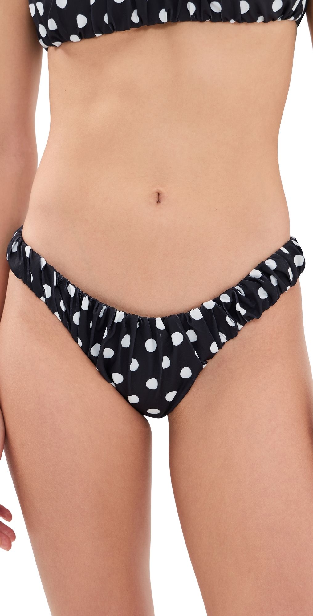 CAROLINE CONSTAS Dorit Bikini Bottoms Black Ivory Polka Dot M