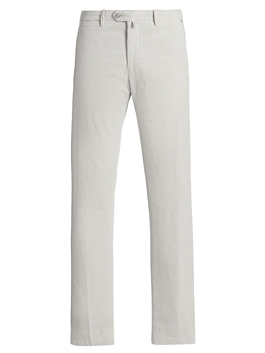 Men's Corduroy Tapered-Leg Trousers - Ice - Size 38