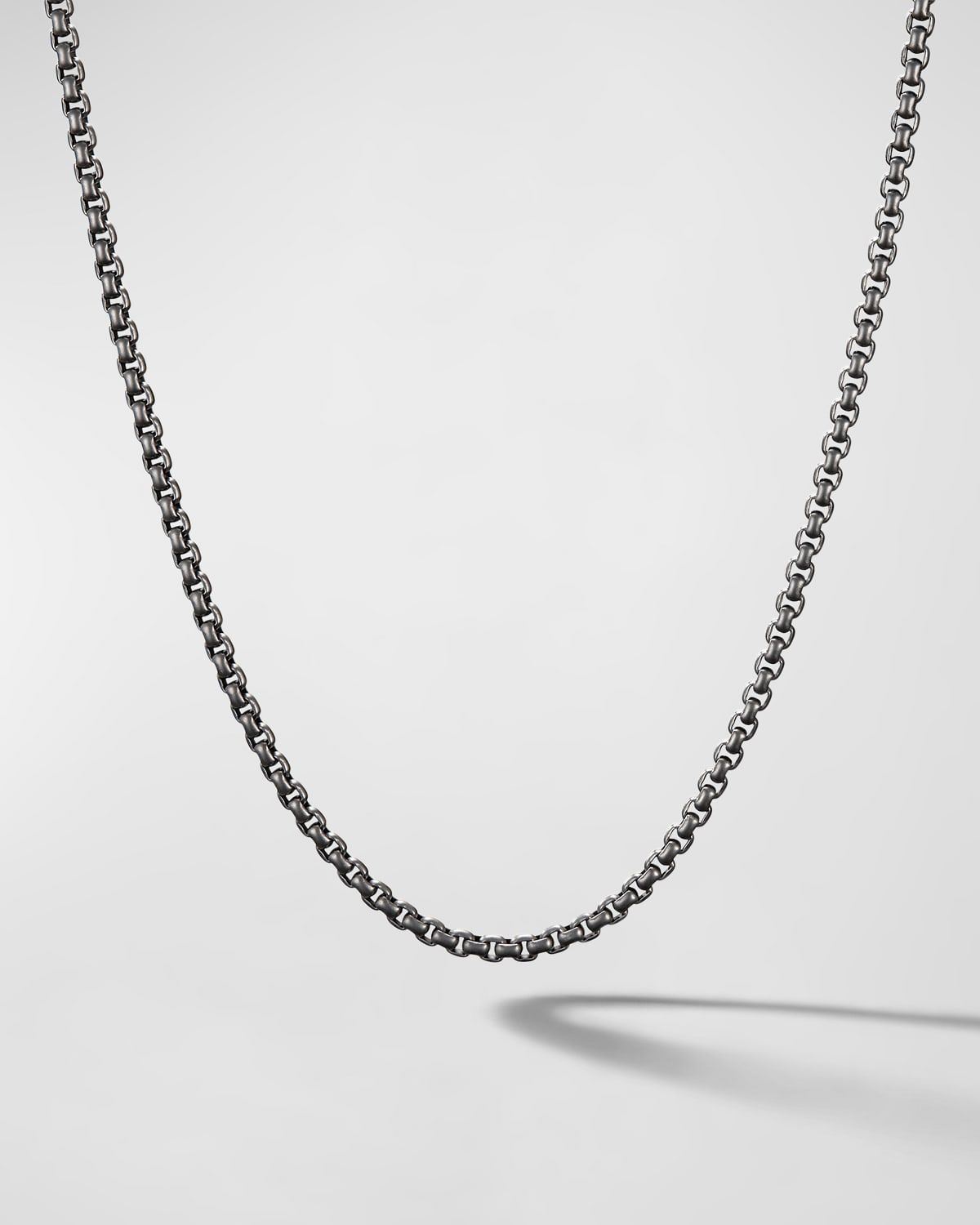 Men & apos;s Box Chain Necklace in Darkened Stainless Steel
