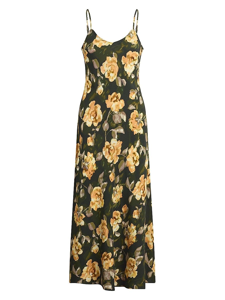 Women's The Favorite Floral V-Neck Maxi Dress - Golden Flowerbed - Size XS