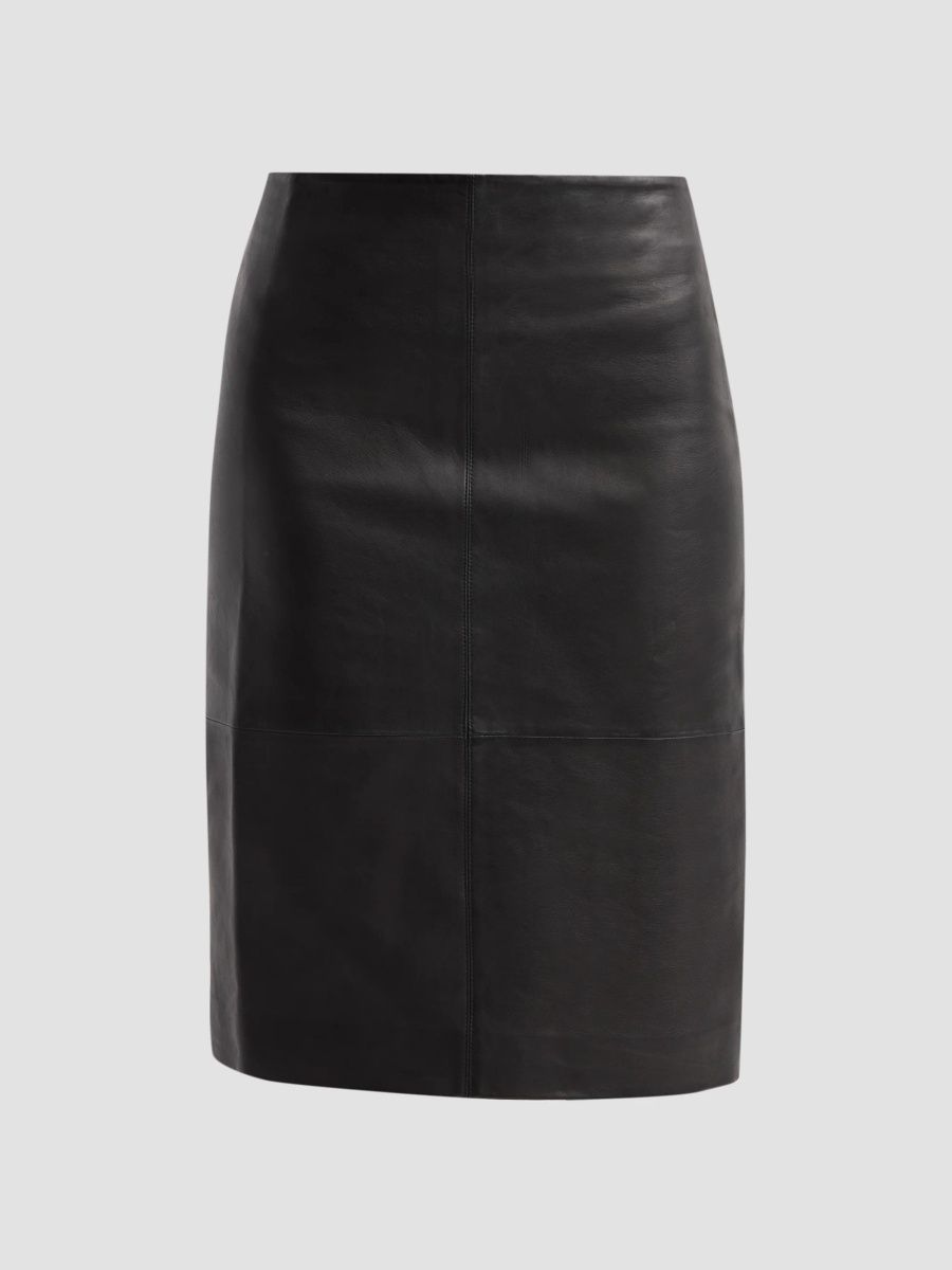 Women's Ian Paper Leather Pencil Skirt - Black - Size 00